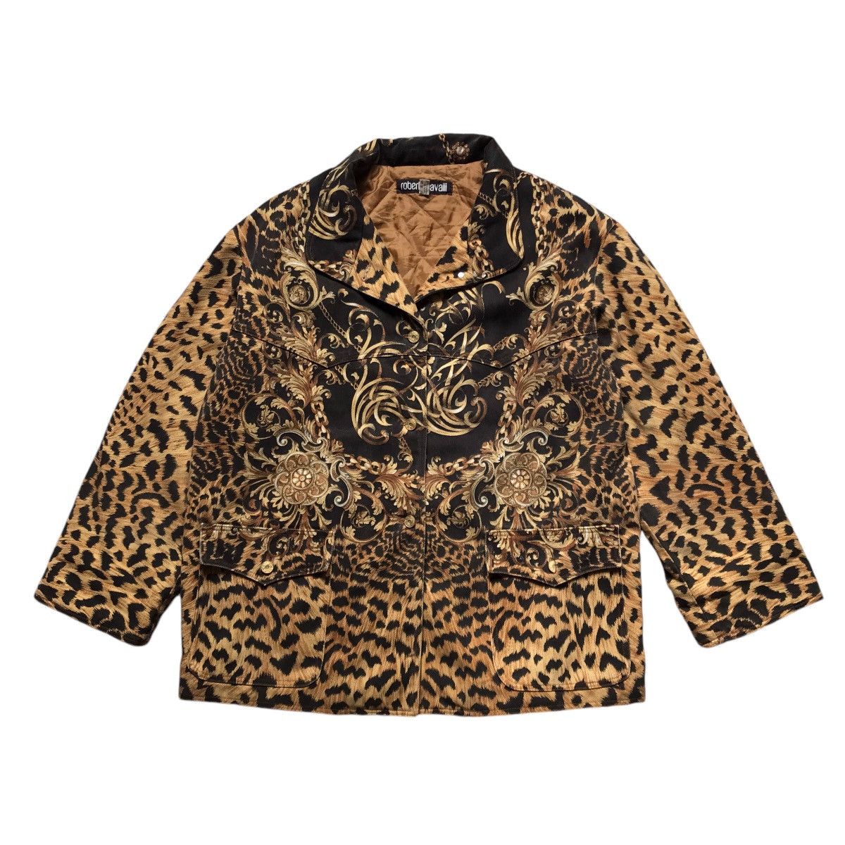 Infinite Archives RARE VINTAGE ROBERTO CAVALLI SILK GOLD OVERPRINT JACKET Size US L / EU 52-54 / 3 - 2 Thumbnail