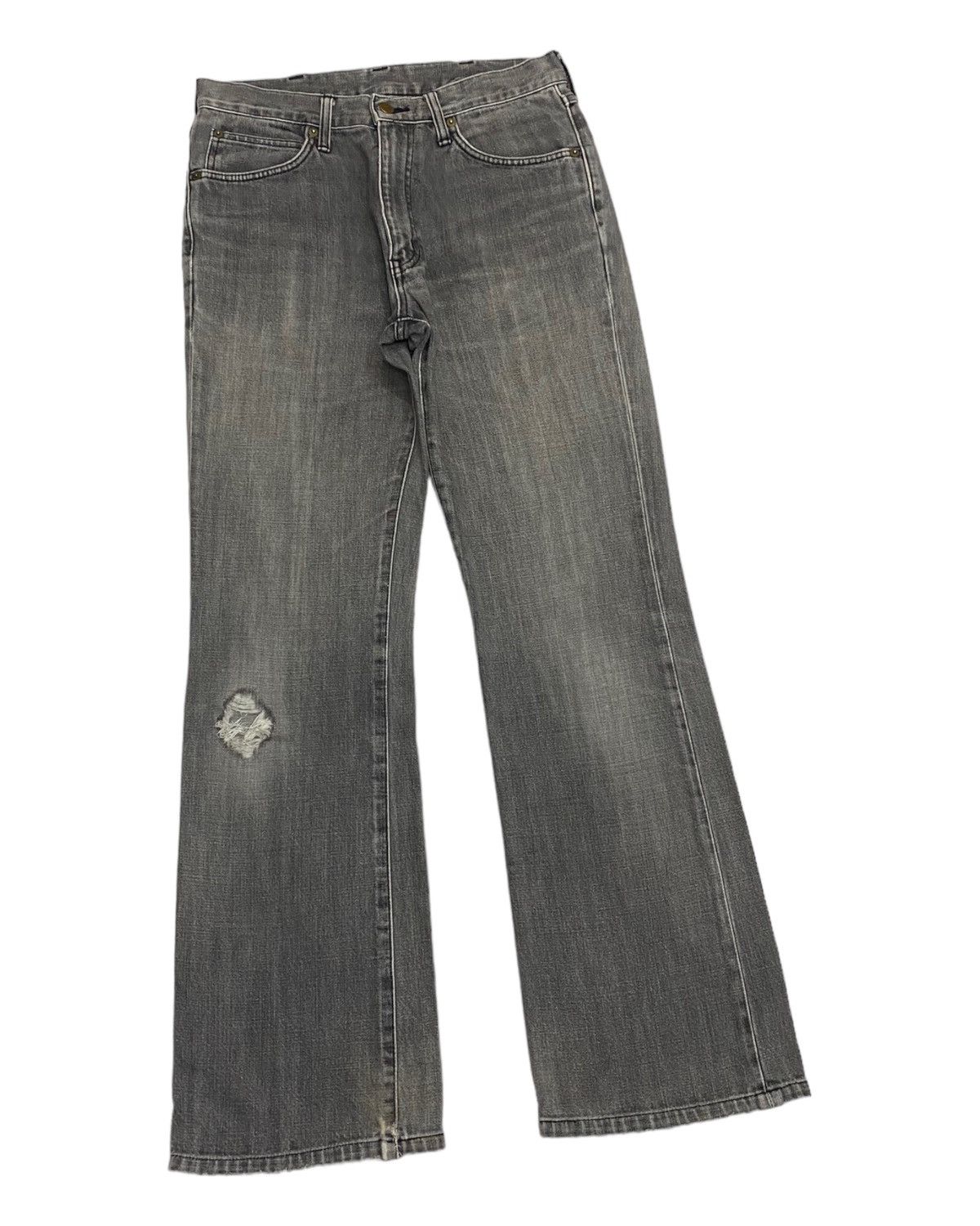 If Six Was Nine FLARE JEANS🔥VINTAGE WRANGLER FADED GREY DISTRESSED DENIM Size US 30 / EU 46 - 6 Thumbnail