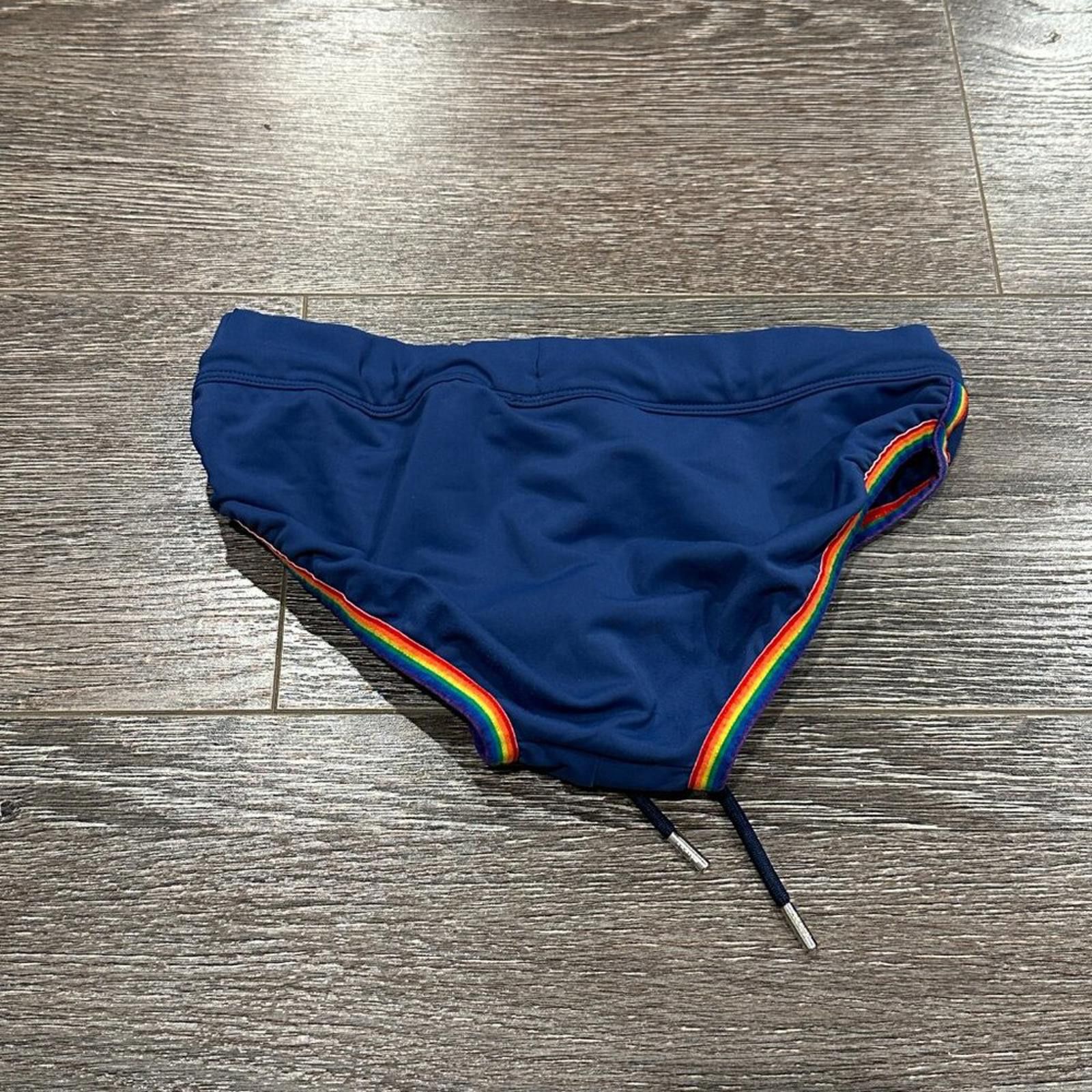 Other 2(X)IST Men’s Swim Brief – Size Small – Navy with Rainbow Size US 30 / EU 46 - 5 Thumbnail