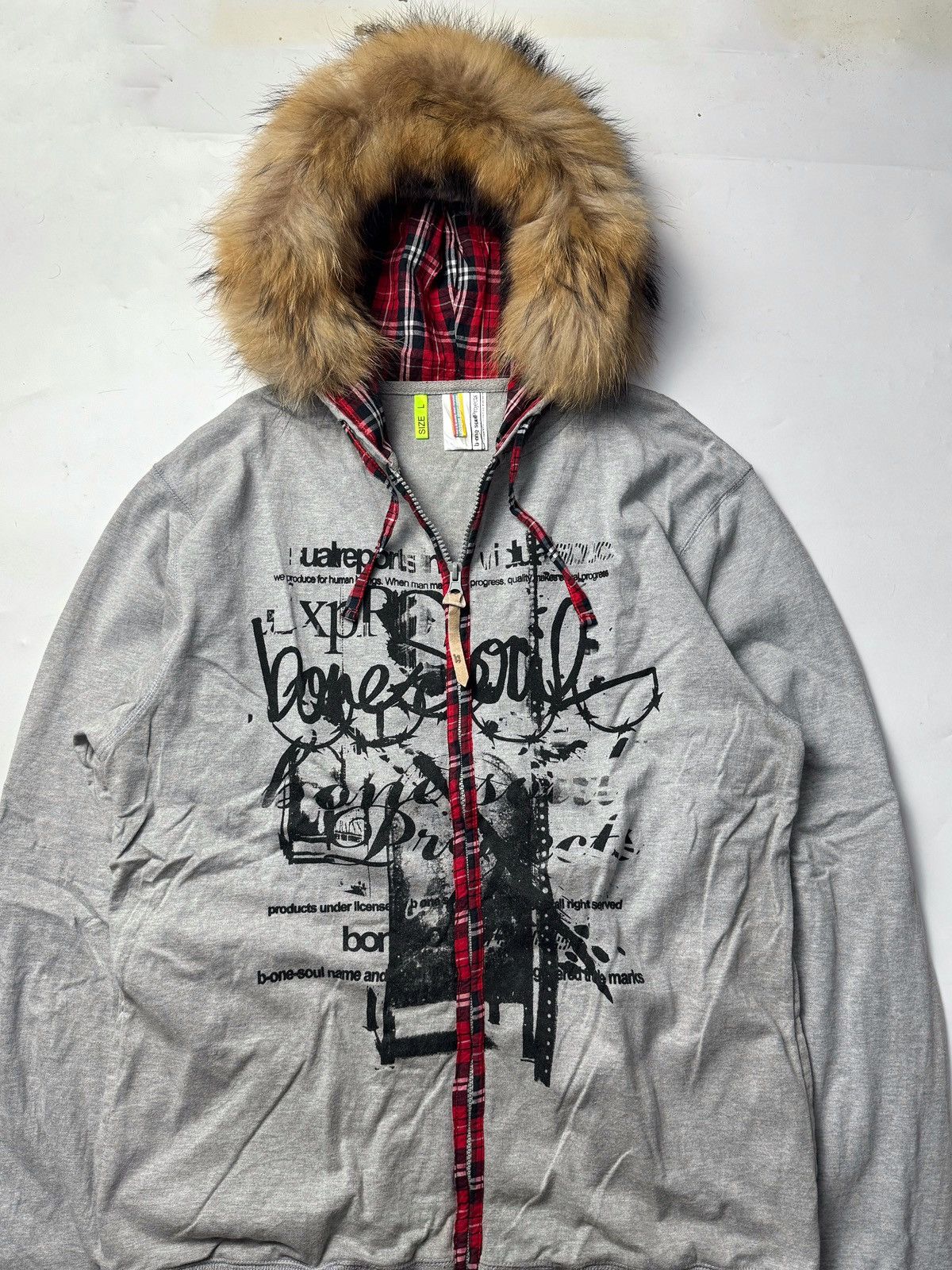 Hysteric Glamour × If Six Was Nine × Japanese Brand Fur Hoodie Japanese Poem Bone Soul Ifsix styled Size US L / EU 52-54 / 3 - 2 Thumbnail