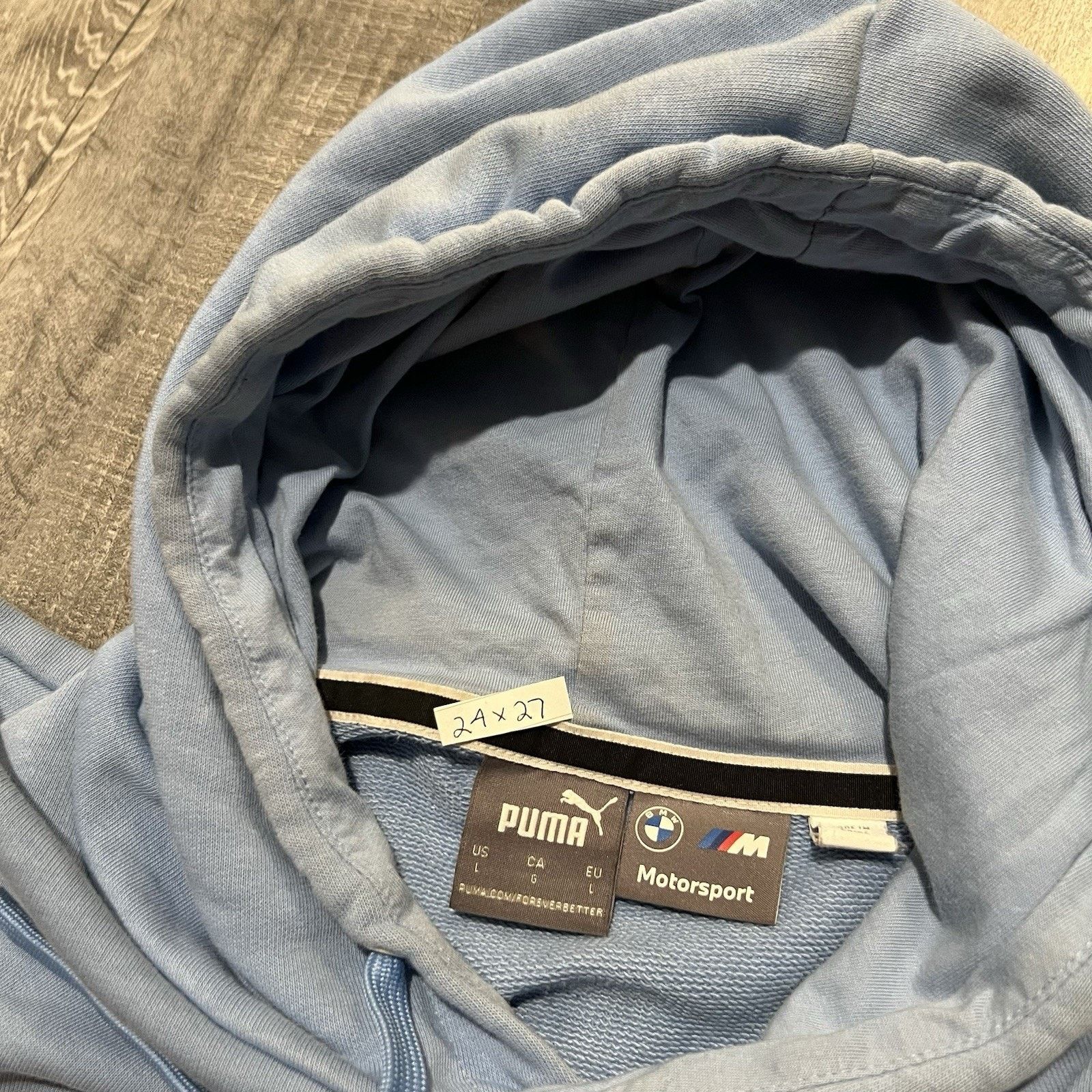 Puma Puma BMW Baby Blue Pull Over Hoodie Sport Racing Unisex E30 Size US L / EU 52-54 / 3 - 6 Thumbnail