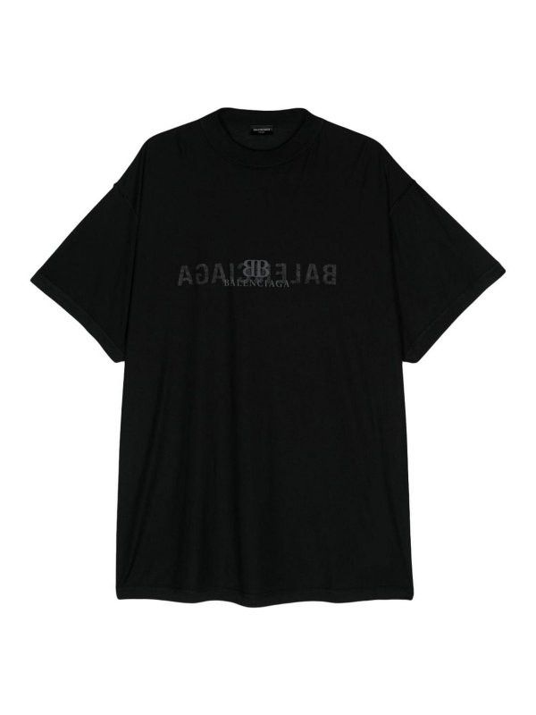 Balenciaga o1w1db10226 Inside-Out BB Classic T-Shirt Oversized in Black Size US XXL / EU 58 / 5 - 1 Thumbnail