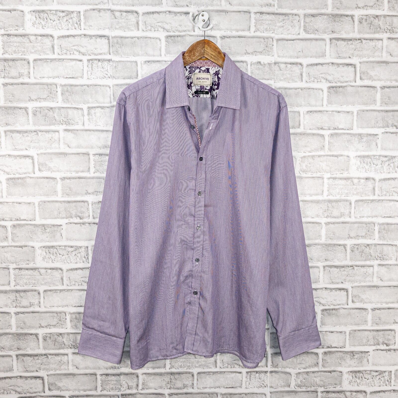 Ted Baker TED BAKER ARCHIVE Flip Cuffs Button up Shirt stripe floral Size US XL / EU 56 / 4 - 2 Thumbnail