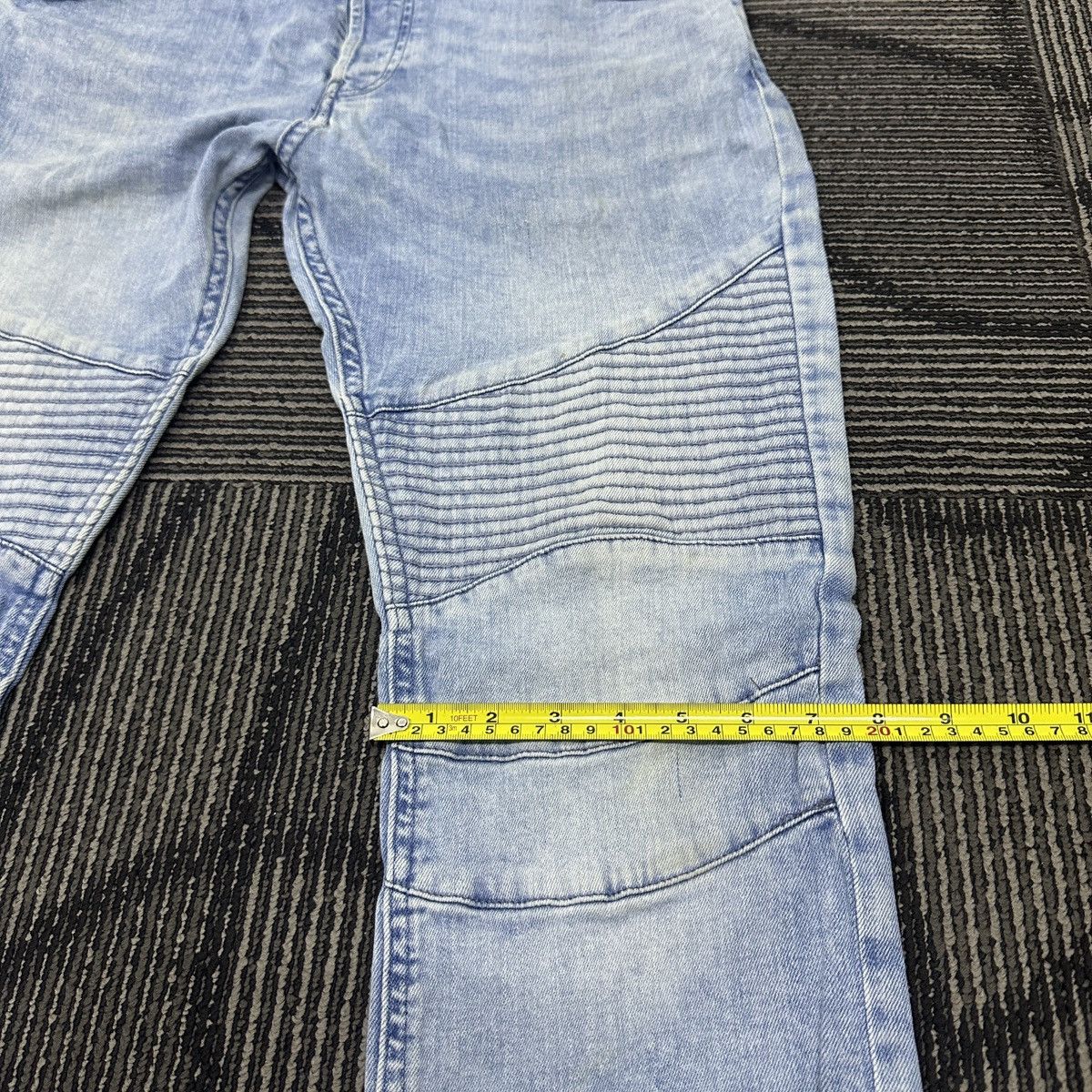 H&M Faded H&M Divided Skinny Biker Jeans Balmain Paris Style Size US 34 / EU 50 - 14 Thumbnail