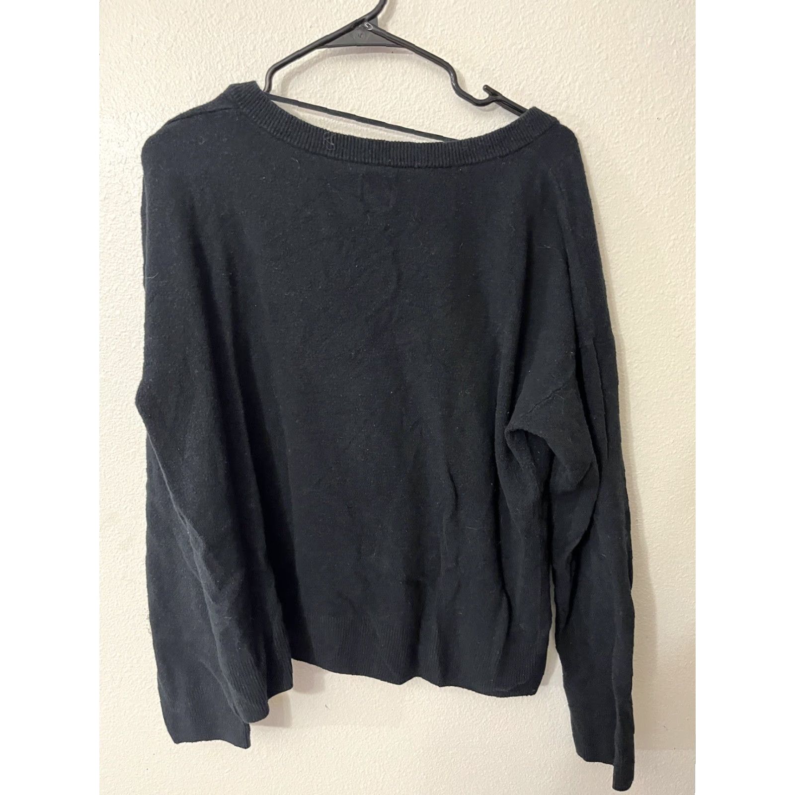 Gap VINTAGE Gap Sweater Women’s Large Tall Pullover Knit Lightweight V-Neck Long Sleeve Black Fall Winter 90s Womens Size L / US 10 / IT 46 - 2 Thumbnail