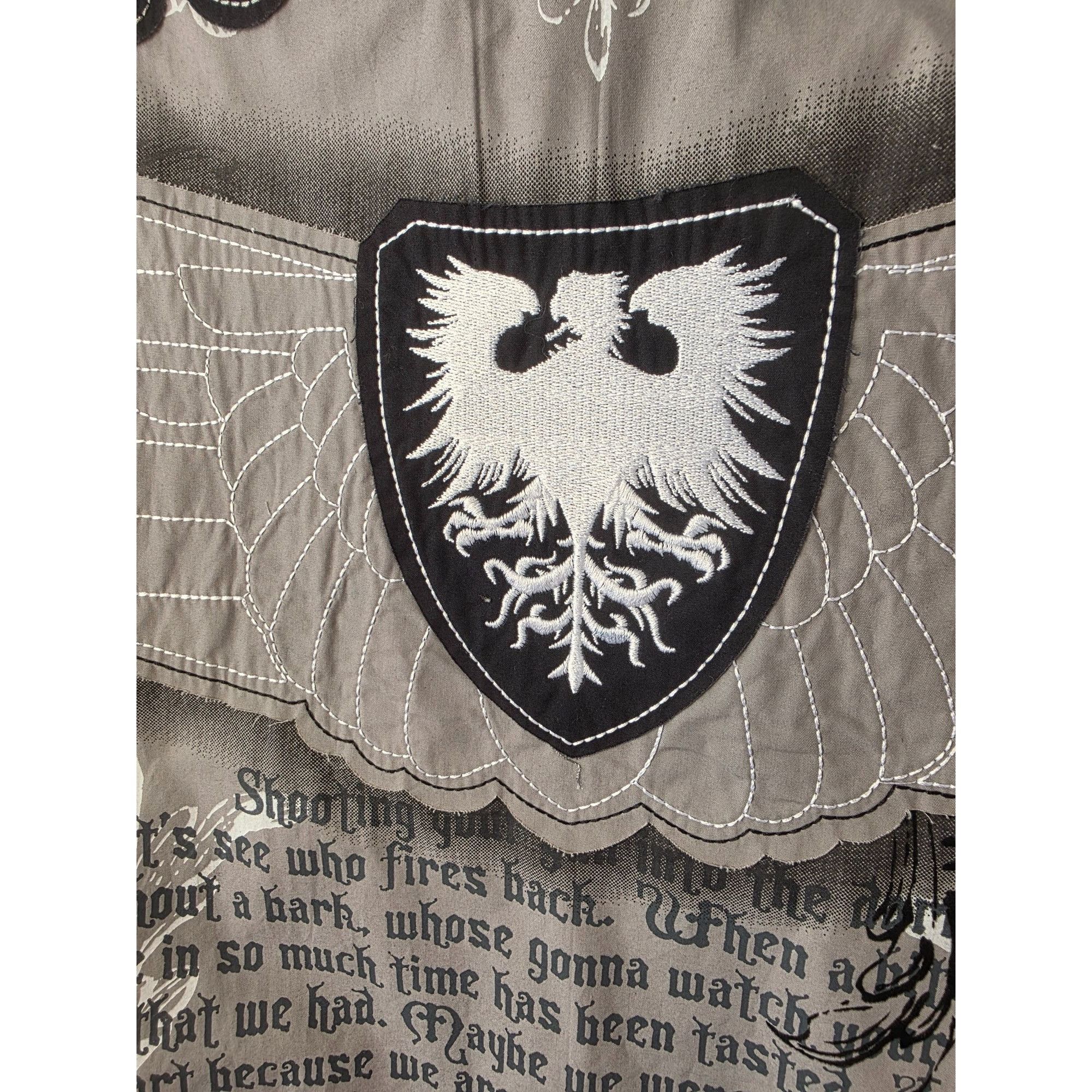 Other Russo Spirit Shirt Men 3XL Gothic Crest Wing Graphic Btn Up Size US XXL / EU 58 / 5 - 6 Thumbnail