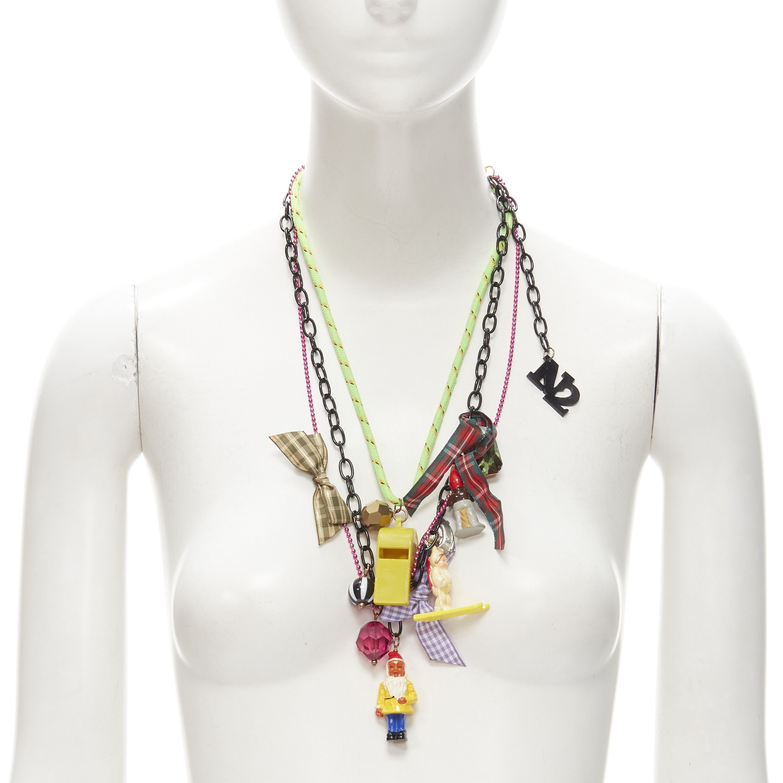 Other N2 LES NEREIDES colorful gnomes plaid ribbons Harajuku necklace bracelet Size ONE SIZE - 1 Thumbnail