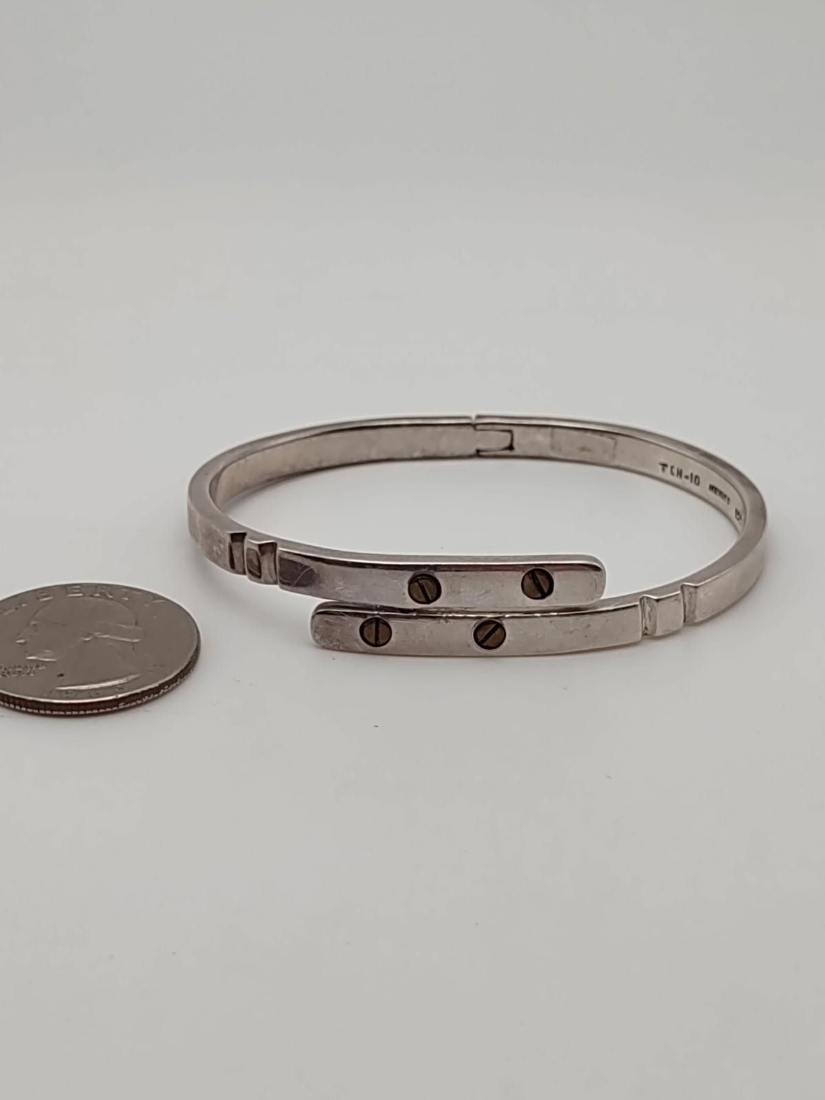 Other Taxco Mexico 925 Hinged Cuff Bracelet TCM-10 26.6g Size ONE SIZE - 2 Thumbnail