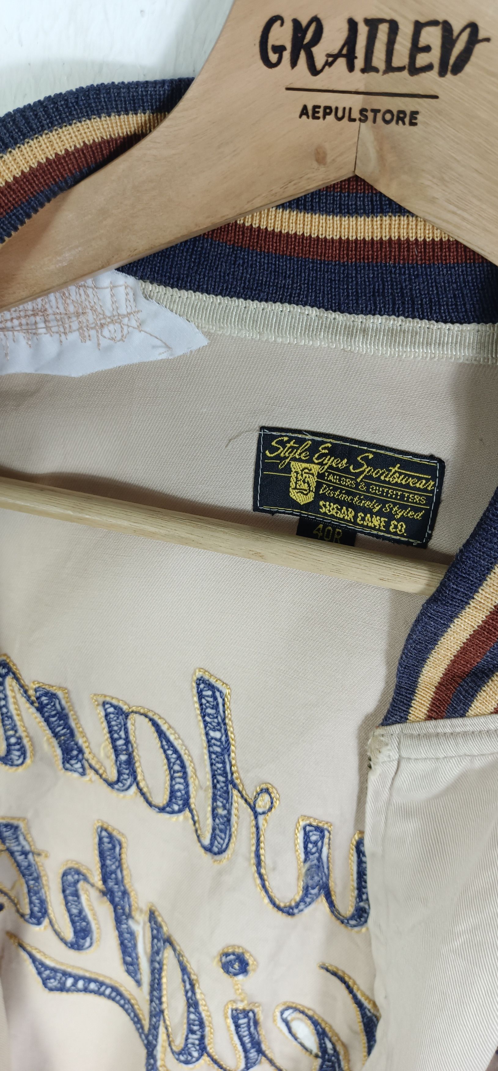 Vintage Vintage💥Sugar Cane Varsity Jacket By Toyo Enterprise Size US L / EU 52-54 / 3 - 13 Thumbnail