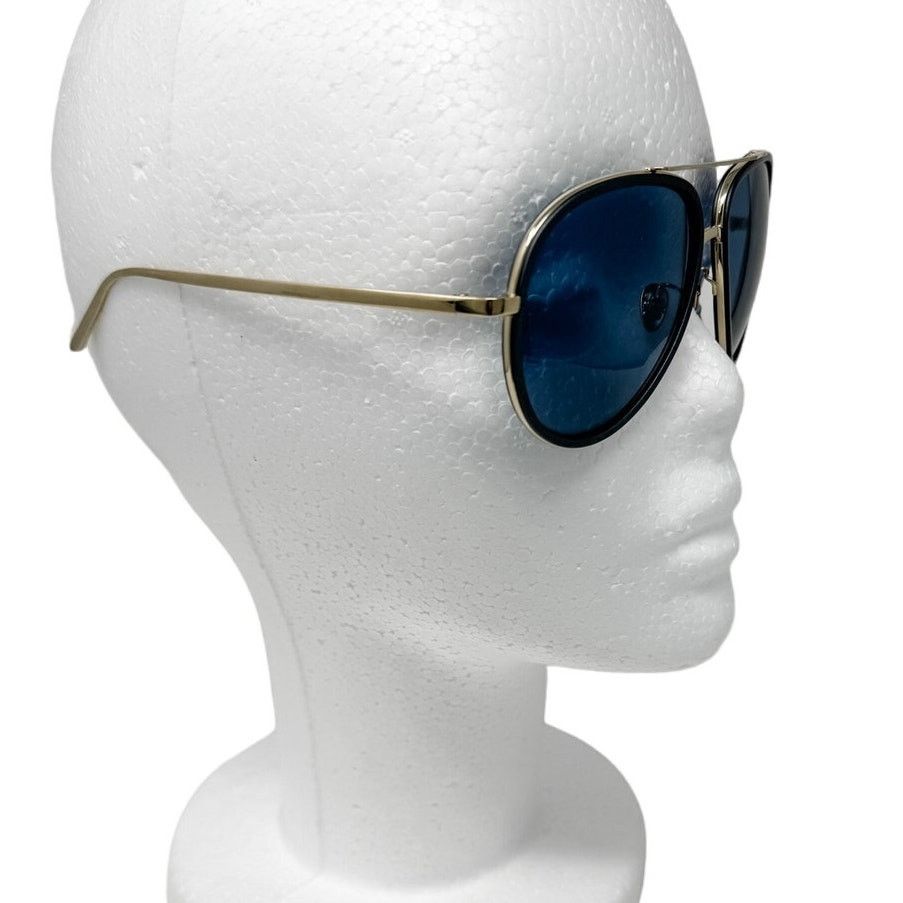 Linda Farrow Linda Farrow Aviator Sunglasses Blue Gold w/ case LFL 539/5 Size ONE SIZE - 11 Thumbnail