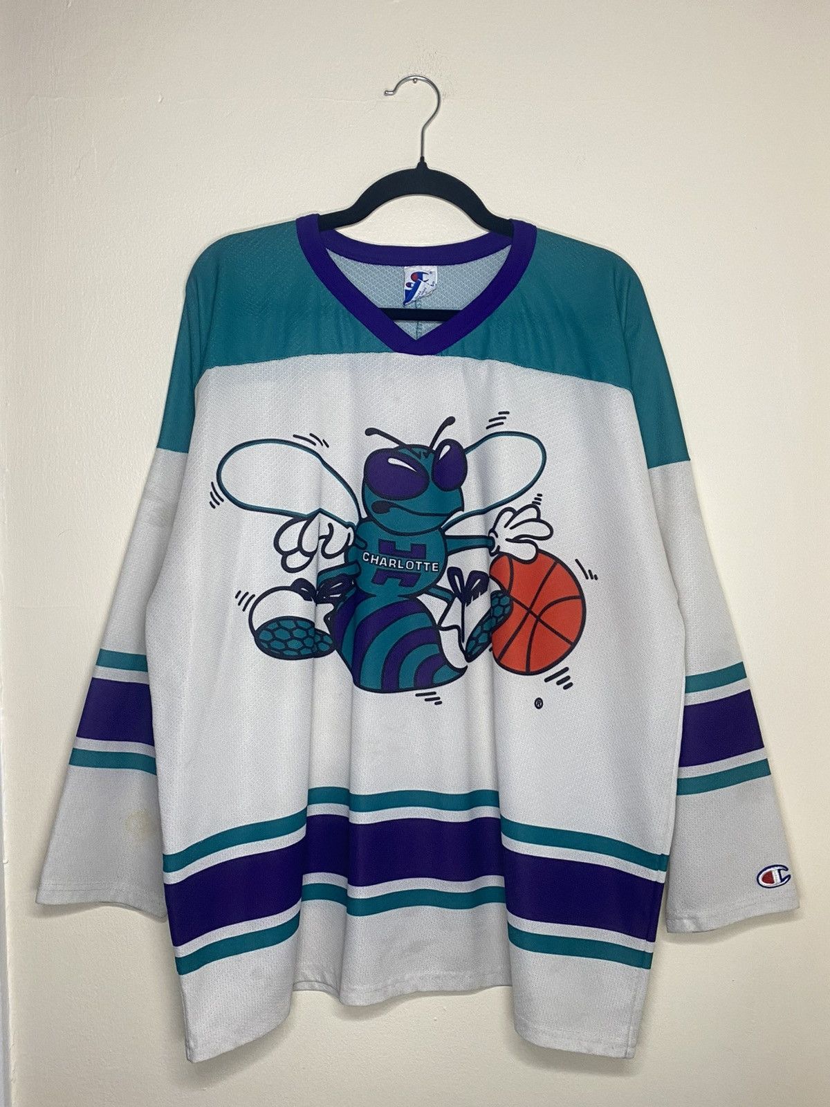 Champion 1990’s Champion Charlotte Hornets Hockey Jersey Size Large Size US XL / EU 56 / 4 - 1 Thumbnail