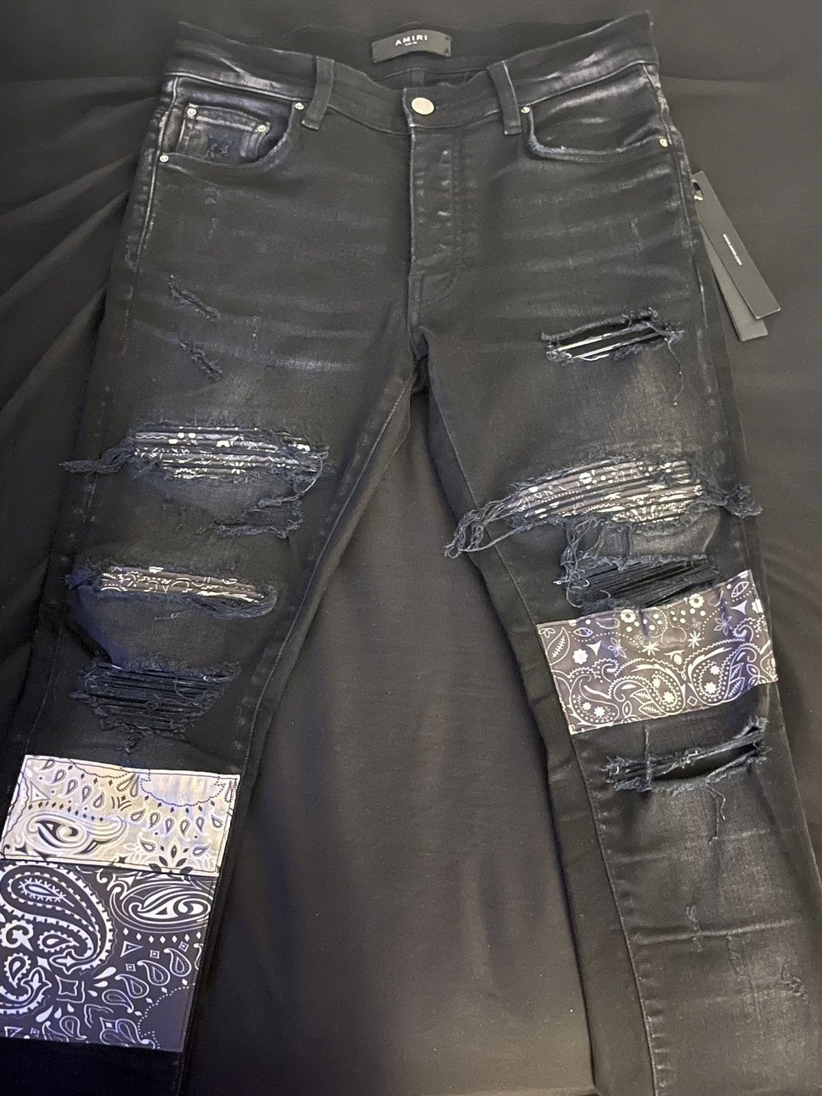 Amiri Amiri vintage bandana art patch jeans Grailed