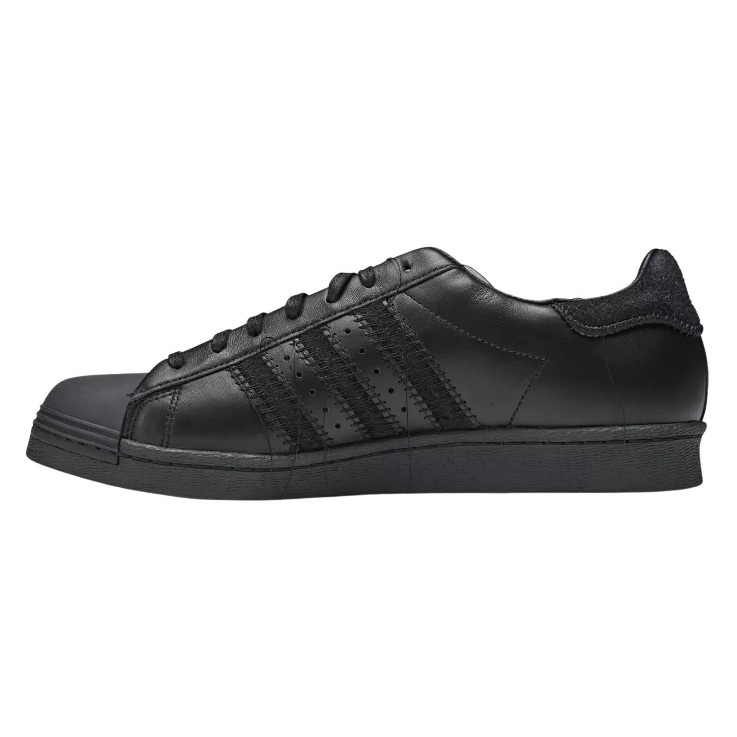 Adidas Adidas Y-3 Yohji Yamamoto Black Leather Superstar Sneakers Size US 8 / EU 41 - 4 Thumbnail