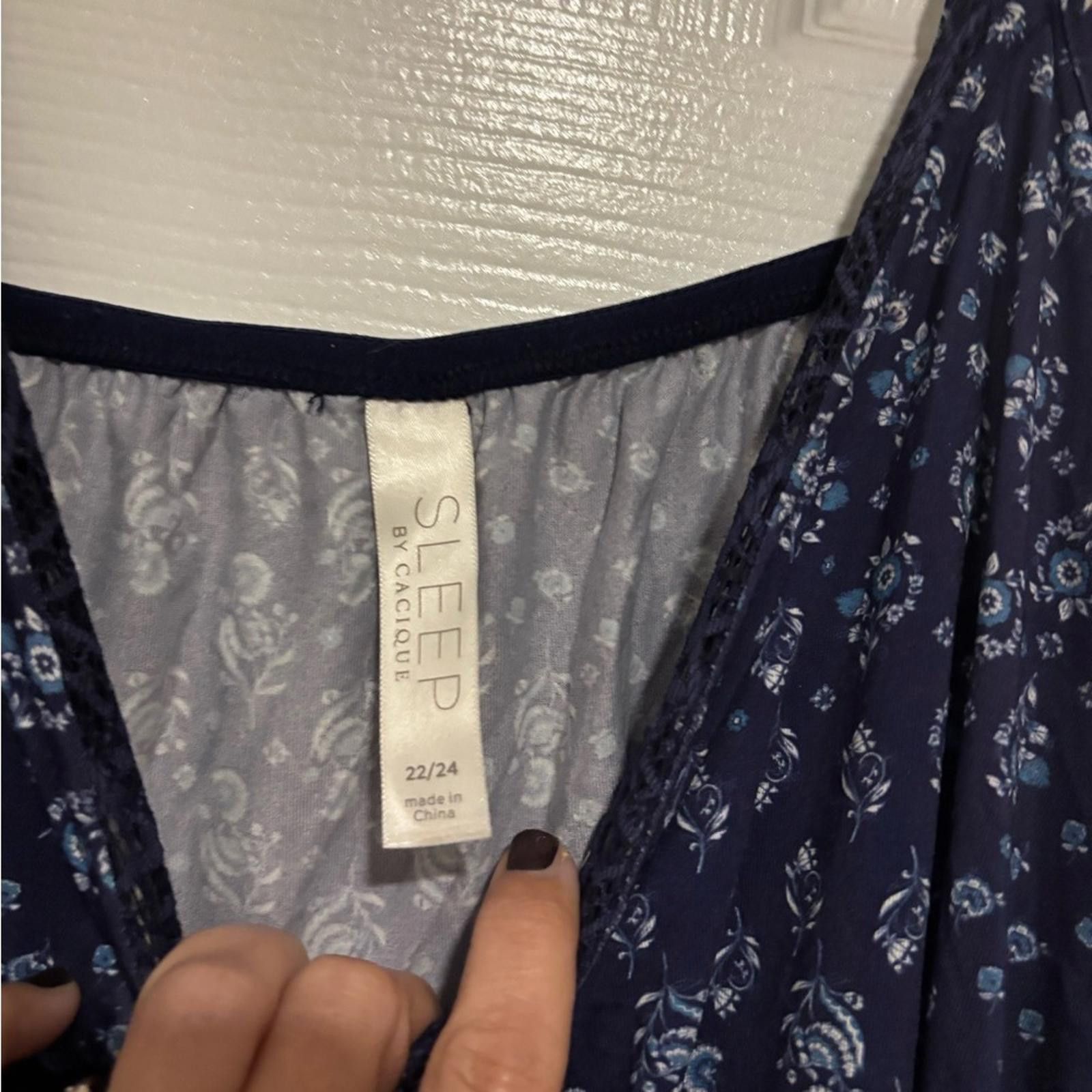 Other Cacique Dark Blue Floral Camisole Size 4XL / US 24-26 - 2 Thumbnail