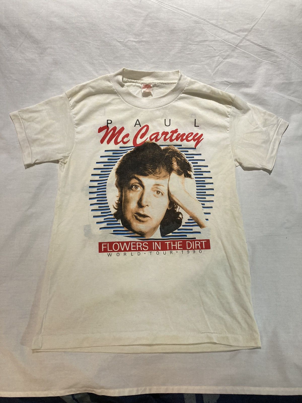 image of Vintage Paul Mccartney T-Shirt, 1990 Tour, Size M/l, Usa! in White, Men's