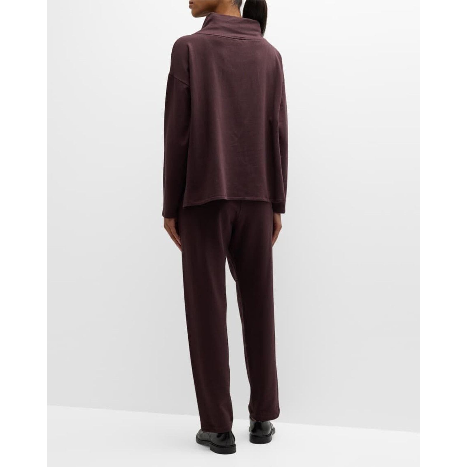 Eileen Fisher Eileen Fisher Mock Washable Organic Coton Top Size L A000472 Size L / US 10 / IT 46 - 2 Thumbnail