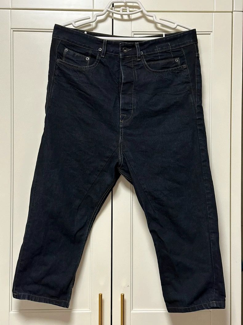 Rick Owens Drkshdw Rick Owens DKSHDW Raw Denim Cropped Pants - dmc Size US 34 / EU 50 - 1 Thumbnail