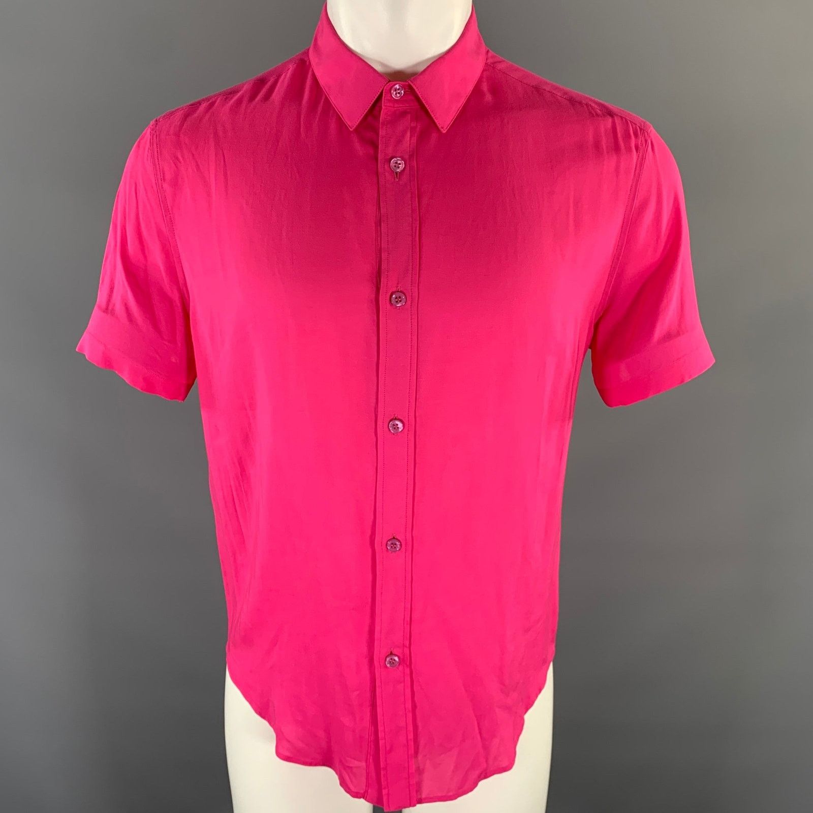 Saint Laurent Paris SAINT LAURENT Size S Pink Short Sleeve Shirt Size US S / EU 44-46 / 1 - 1 Thumbnail