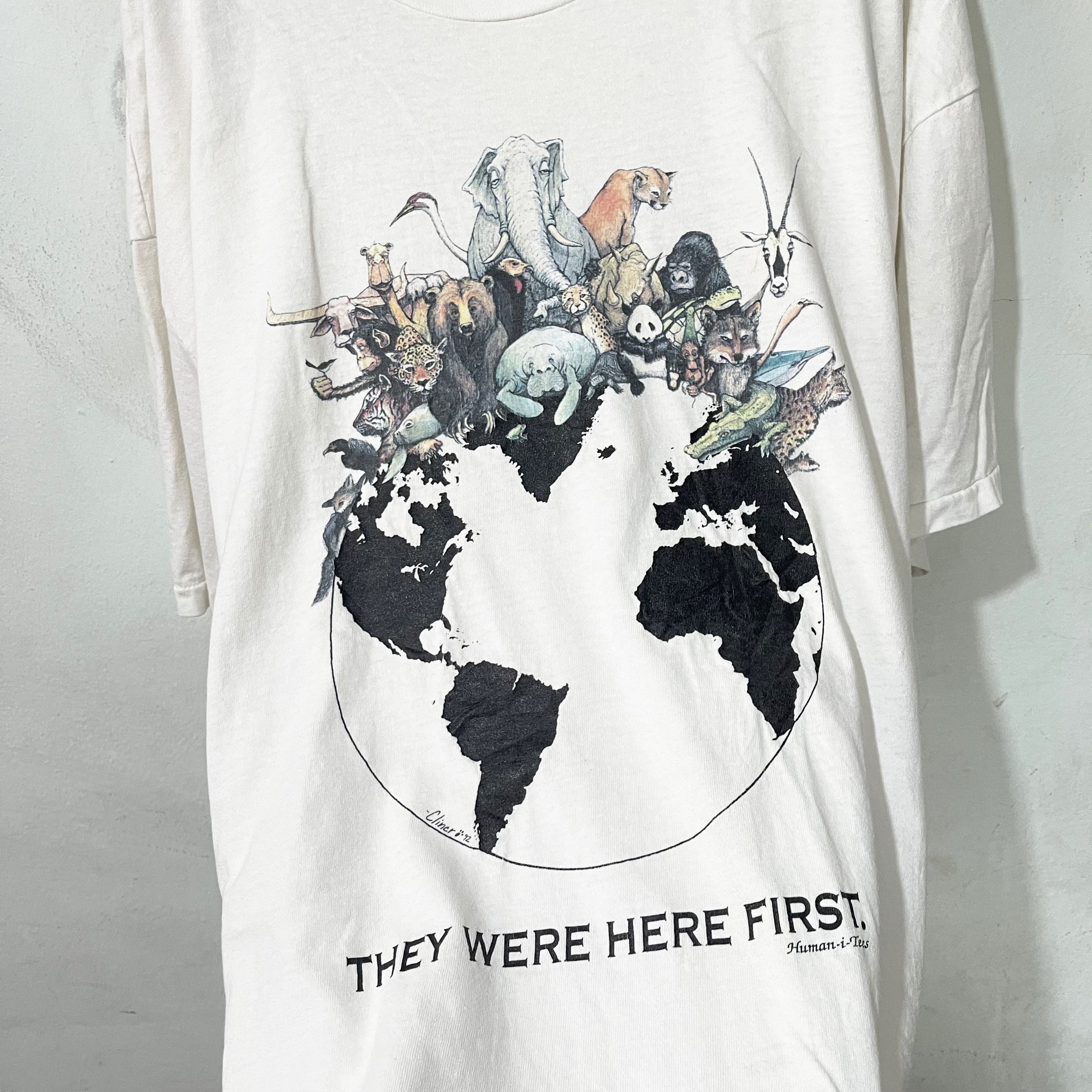 Vintage Vintage 90s Human I Tees Animal Earth T-Shirt Size US XL / EU 56 / 4 - 2 Thumbnail