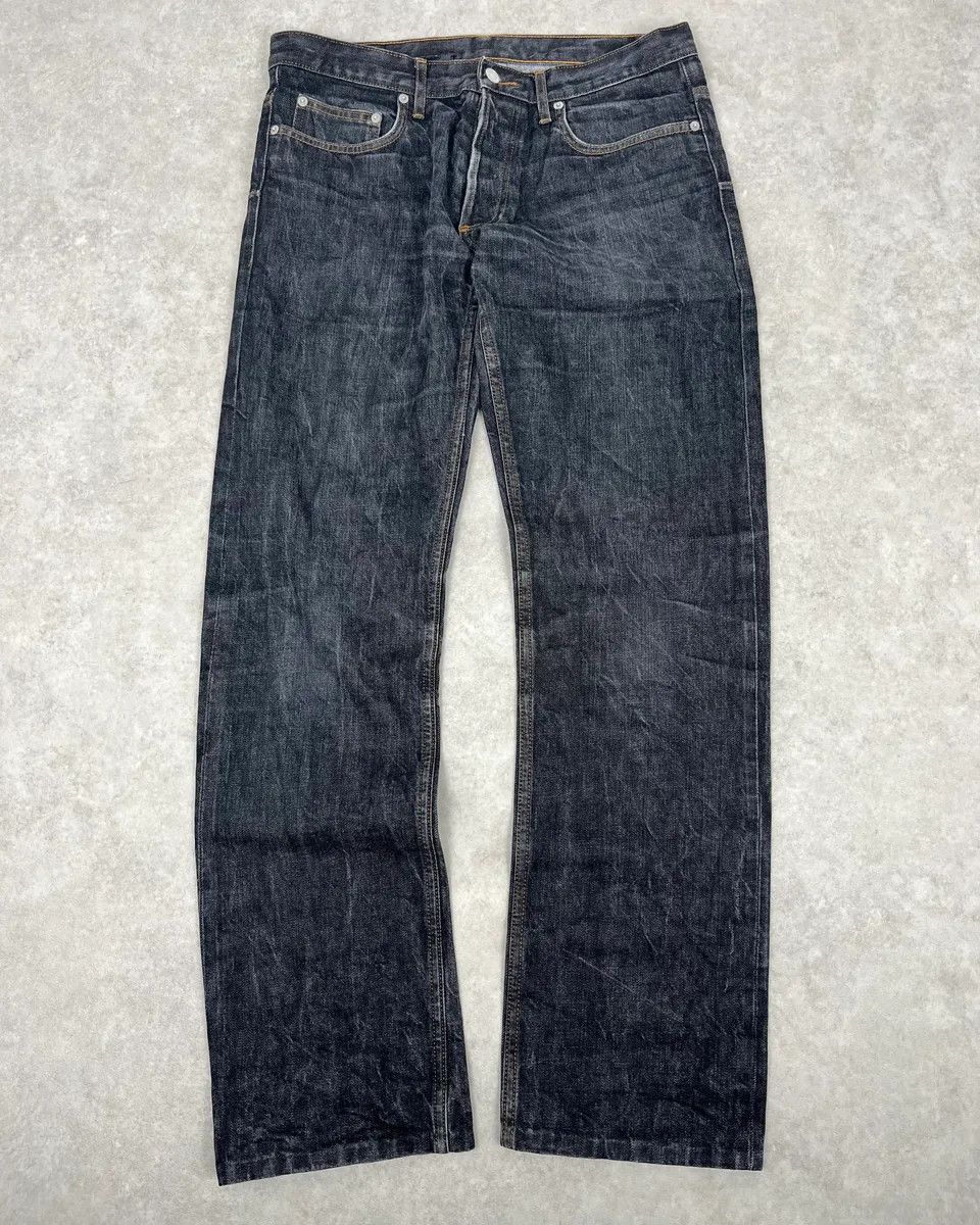 Dior 2000s Dior Navy Faded Straight Denim Jeans Size US 33 - 1 Thumbnail
