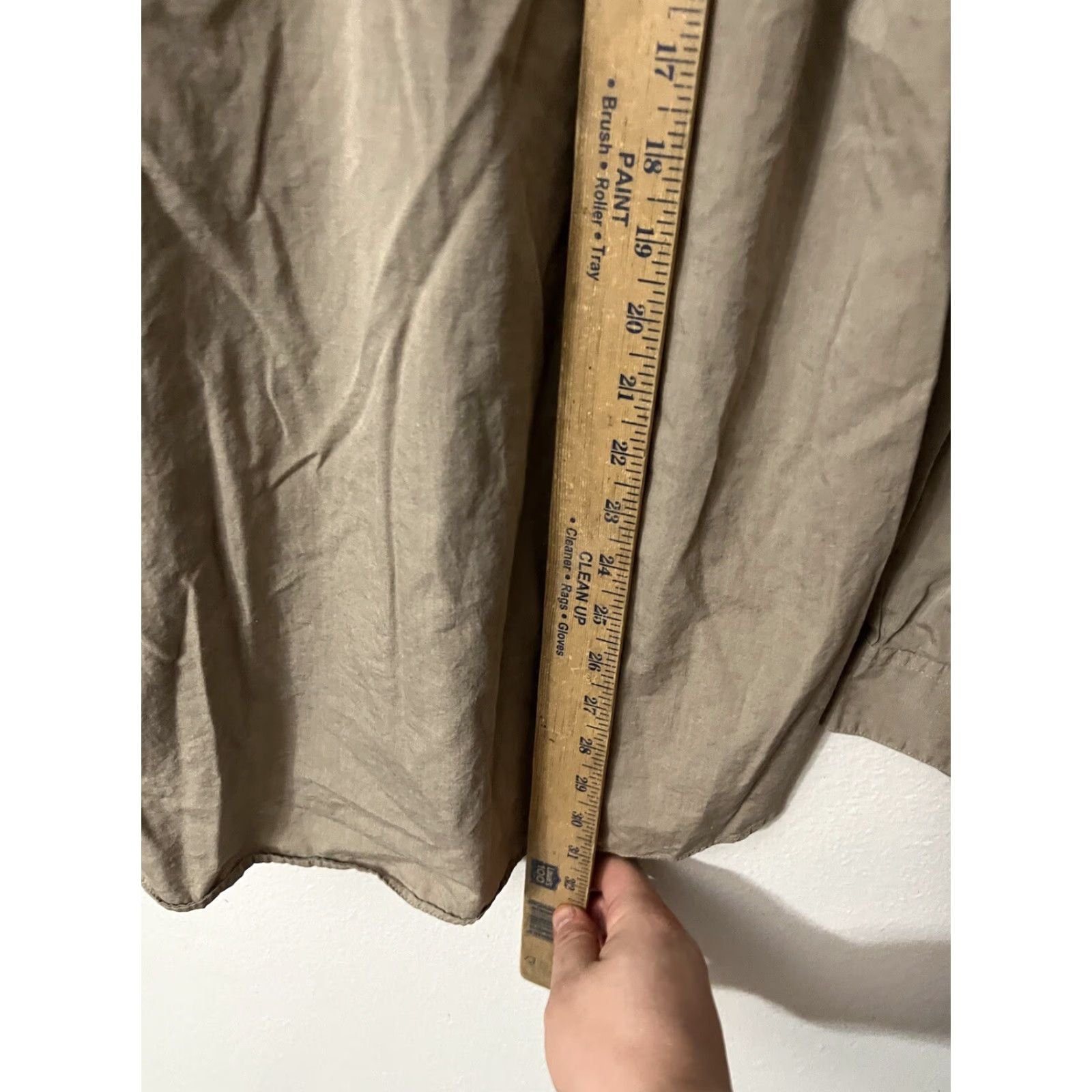 Perry Ellis PERRY ELLIS Portfolio Button-Down Shirt Men 17 Slim Fit Brown Beige Cotton Spandex Solid Casual Business 17 Mens Size US XL / EU 56 / 4 - 4 Thumbnail