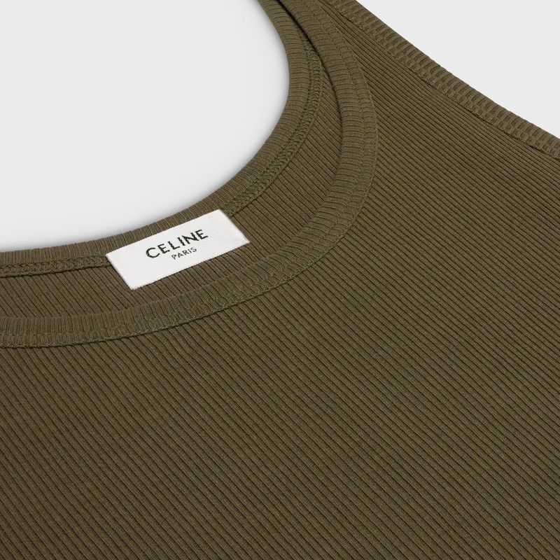 Celine o1w1db10526 2X3653 Triomphe Tank Top in Olive Green Size US M / EU 48-50 / 2 - 3 Thumbnail