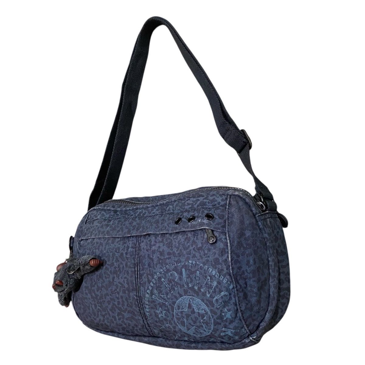 Japanese Brand Kipling Jachin Crossbody Bag Blue Leopard Print Animal Size ONE SIZE - 2 Thumbnail