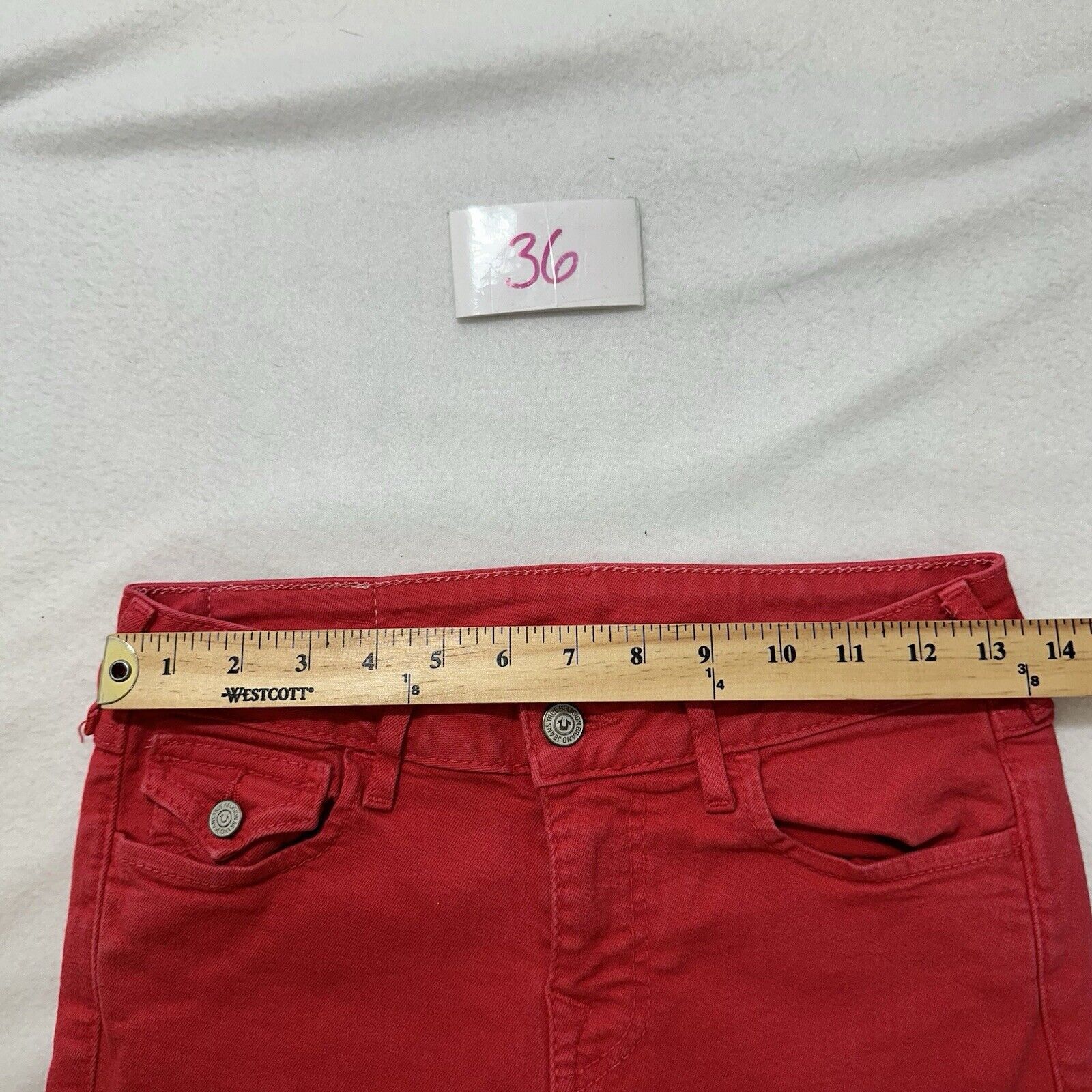 True Religion True Religion 26 Red Mid Rise Skinny Jeans 27" Inseam Size 27" / US 4 / IT 40 - 12 Thumbnail