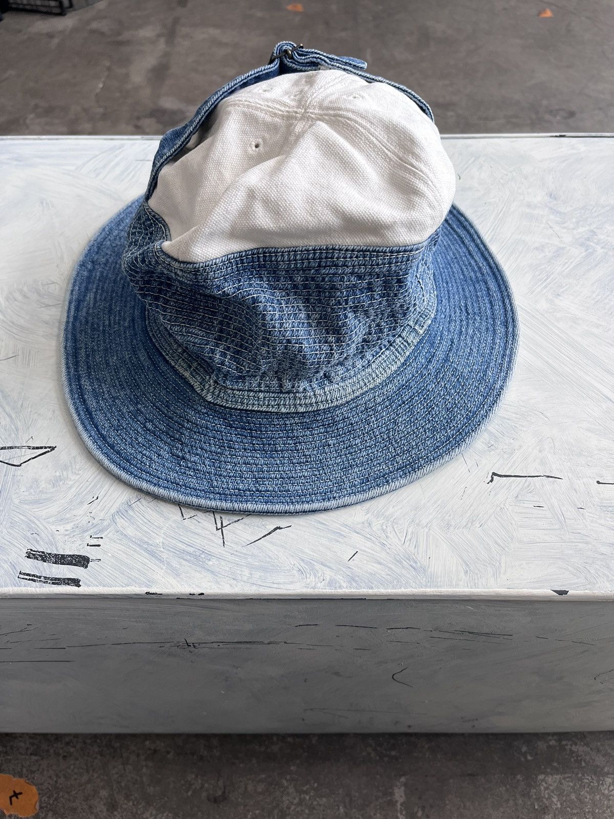 Kapital Kapital Bucket Hat Mid Wash Sashiko Denim Size ONE SIZE - 4 Thumbnail