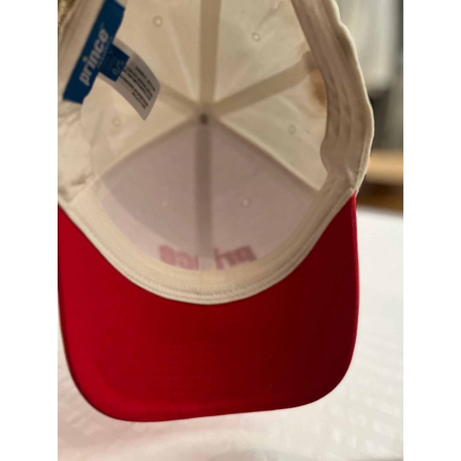 Prince Prince Pickleball White Red Adjustable Strapback Hat Size ONE SIZE - 5 Thumbnail