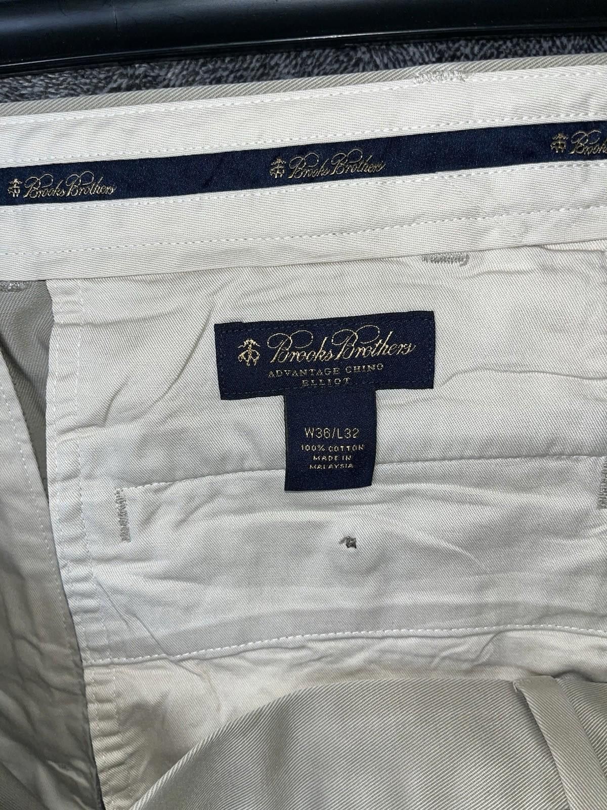 Brooks Brothers Brooks Brothers Advantage Chino Elliot Khaki Pants 36x32 Size US 36 / EU 52 - 5 Thumbnail