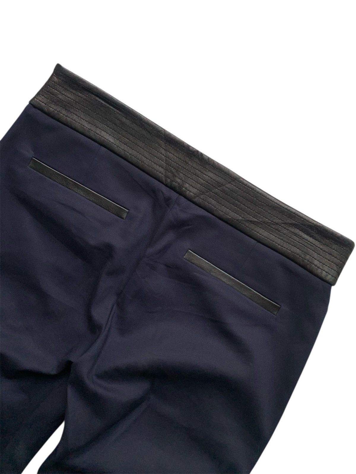 Club Monaco Skinny stretch pants with side zip, lamb leather waistband Size 31" - 6 Thumbnail