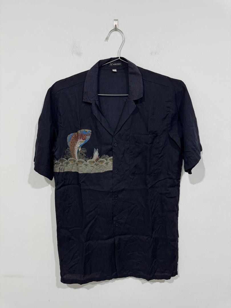 Valentino Vintage 80s Valentino Fish Motif Shirt Size US M / EU 48-50 / 2 - 1 Thumbnail