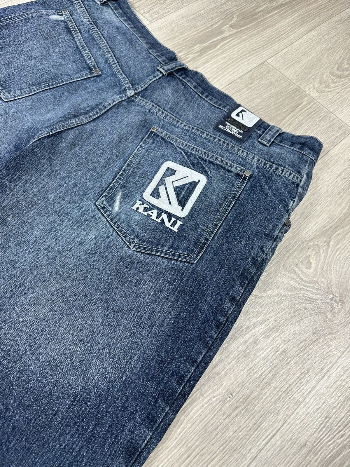 Karl Kani Vintage KARL KANI Distressed Baggy Denim Pants Big Logo Size US 40 / EU 56 - 7 Thumbnail