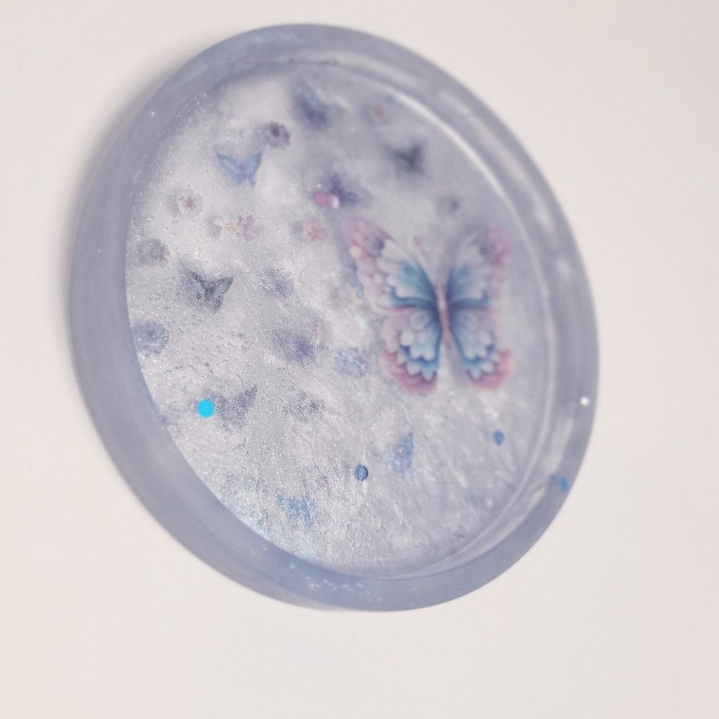 Handmade Iridescent Butterfly Resin Trinket Dish Size ONE SIZE - 2 Thumbnail
