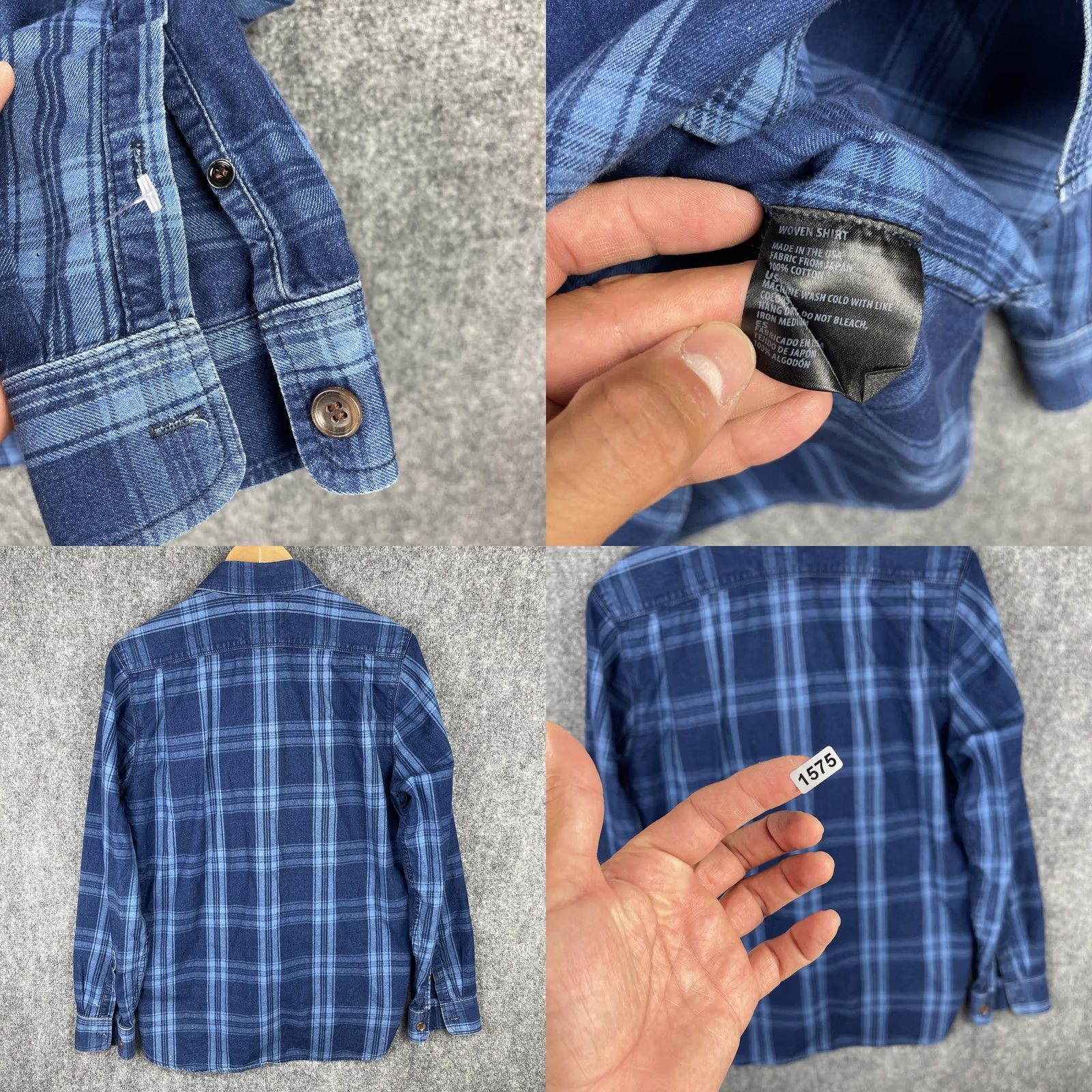 Freenote Cloth Freenote Cloth Shirt Mens Small Blue Plaid Flannel Woven Japan Fabric USA Made Size US S / EU 44-46 / 1 - 8 Thumbnail