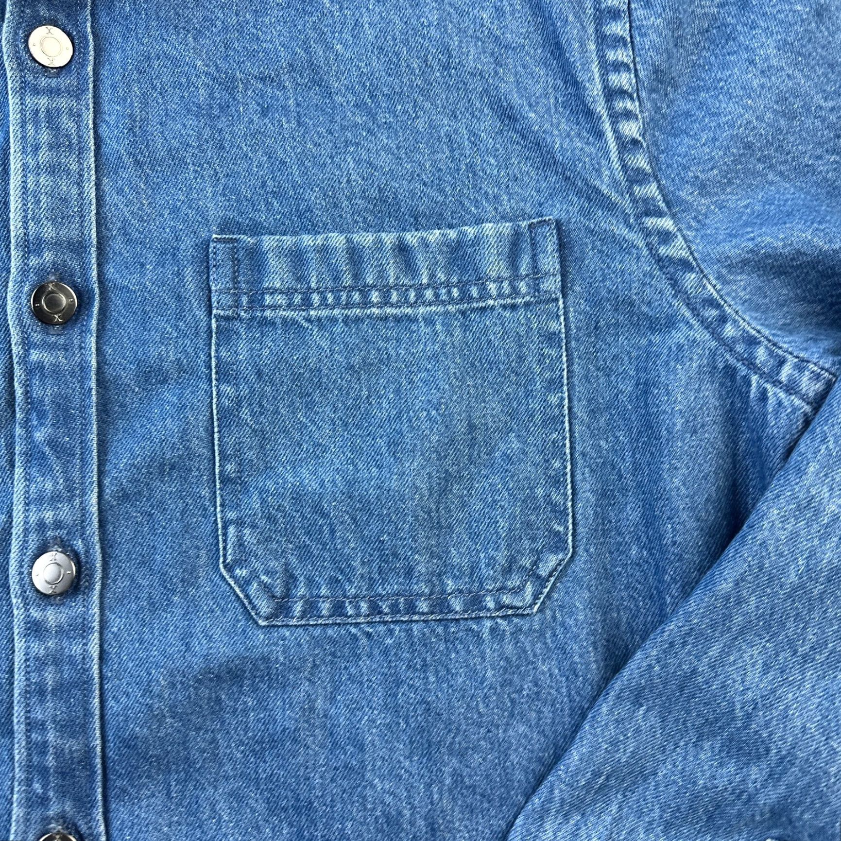 Express Express Shirt Mens Medium Blue Heavyweight Denim Shacket Button Size US M / EU 48-50 / 2 - 5 Thumbnail