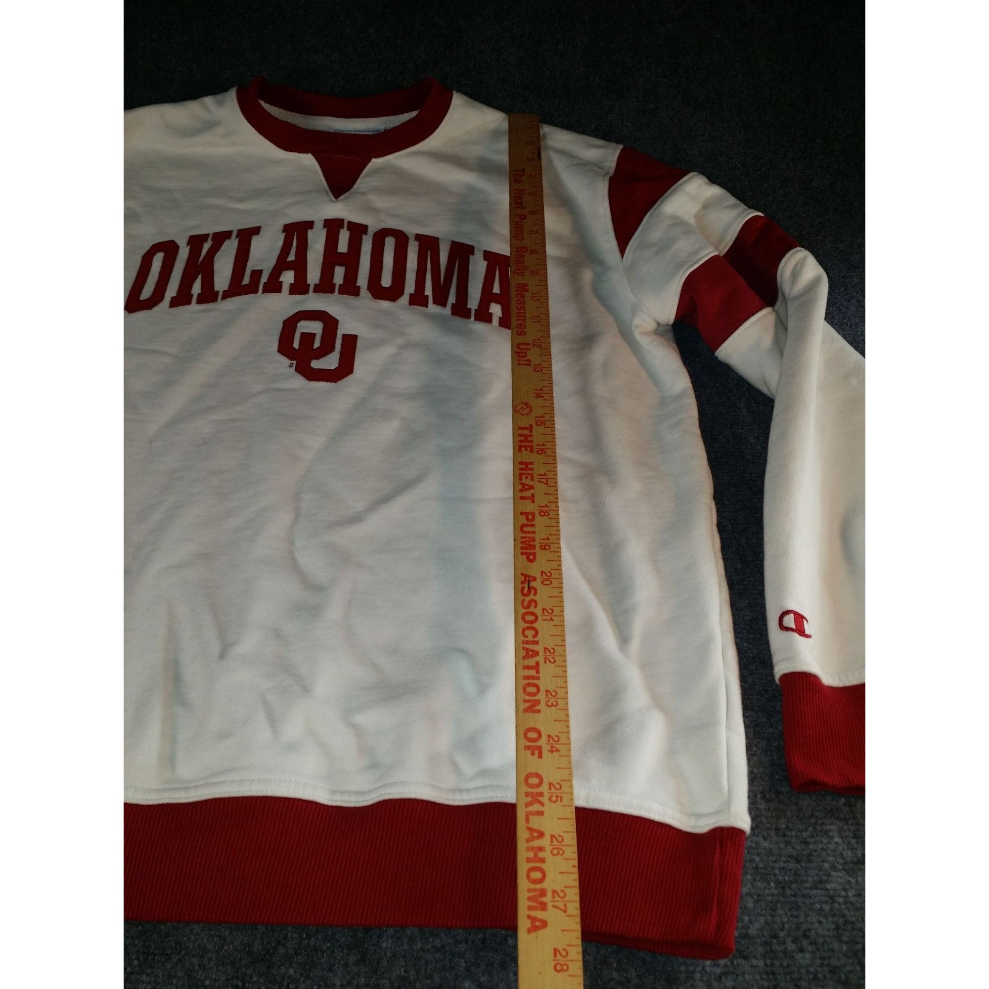 Champion Vintage Oklahoma Sooners Sweatshirt Men Sz L White Maroon Ch Size US L / EU 52-54 / 3 - 3 Thumbnail