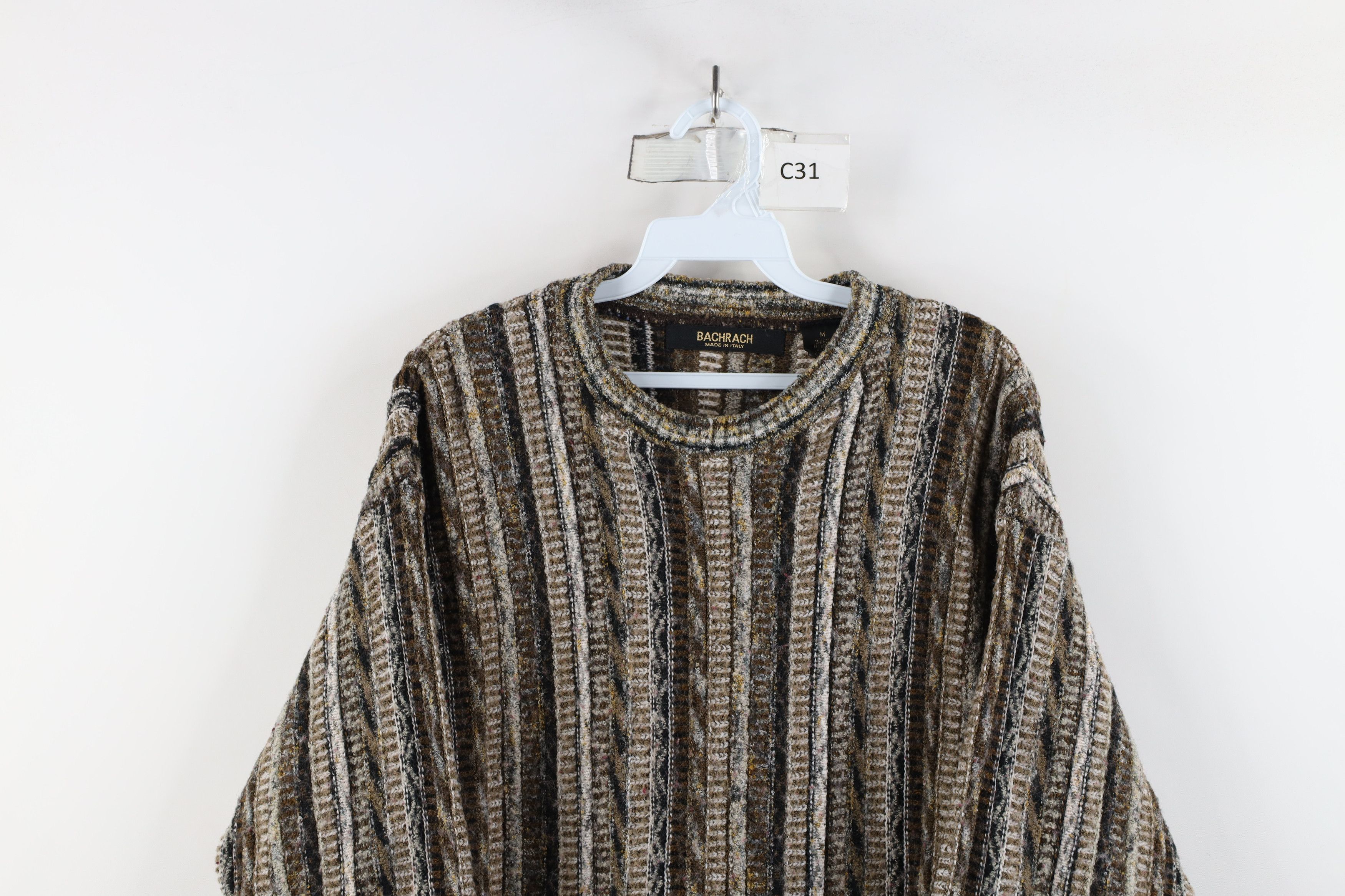 Vintage Vintage 90s Coogi Style Earth Tone Striped Sweater Size M / US 6-8 / IT 42-44 - 2 Thumbnail