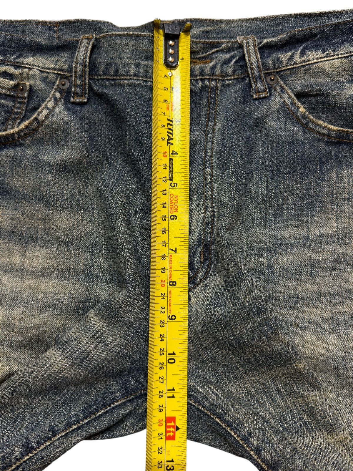 14th Addiction Vintage Y2K Japanese Brand Blue Mud Wash Whiskers Wide Leg Size US 34 / EU 50 - 12 Thumbnail