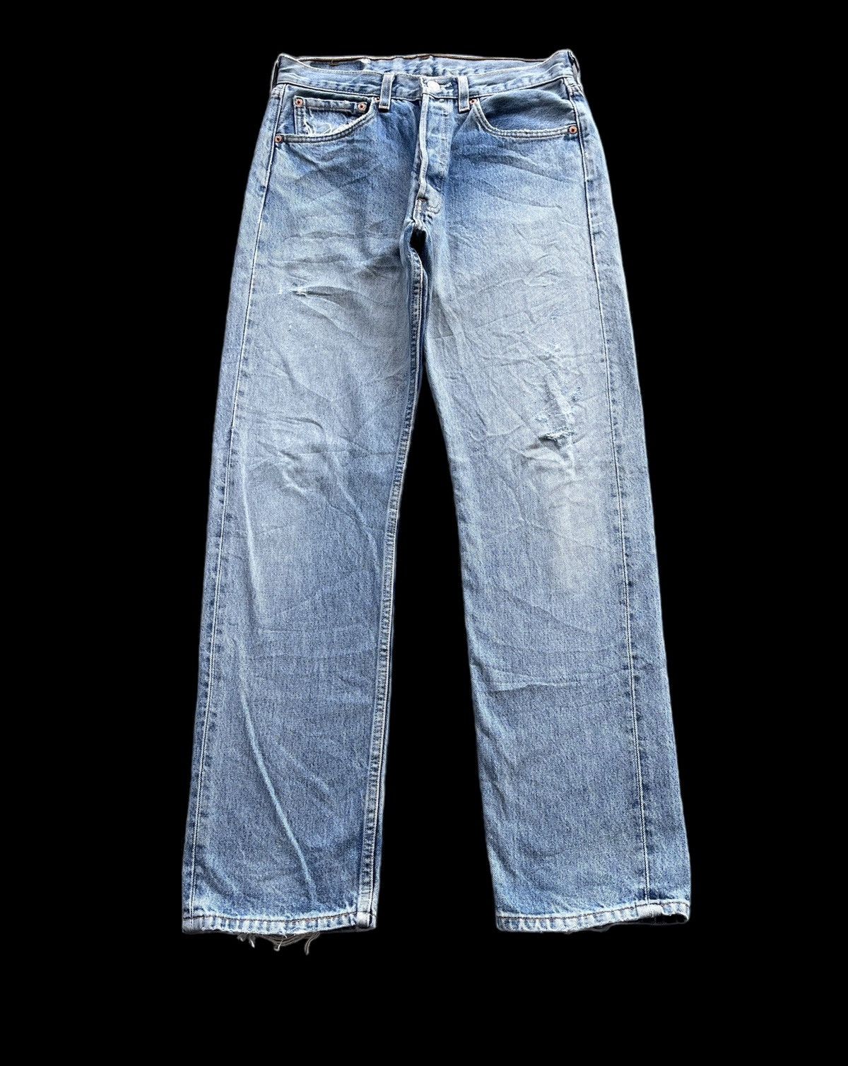 Levi's Vintage Levis 501 distressed faded blue button fly 553 Size US 30 / EU 46 - 1 Thumbnail