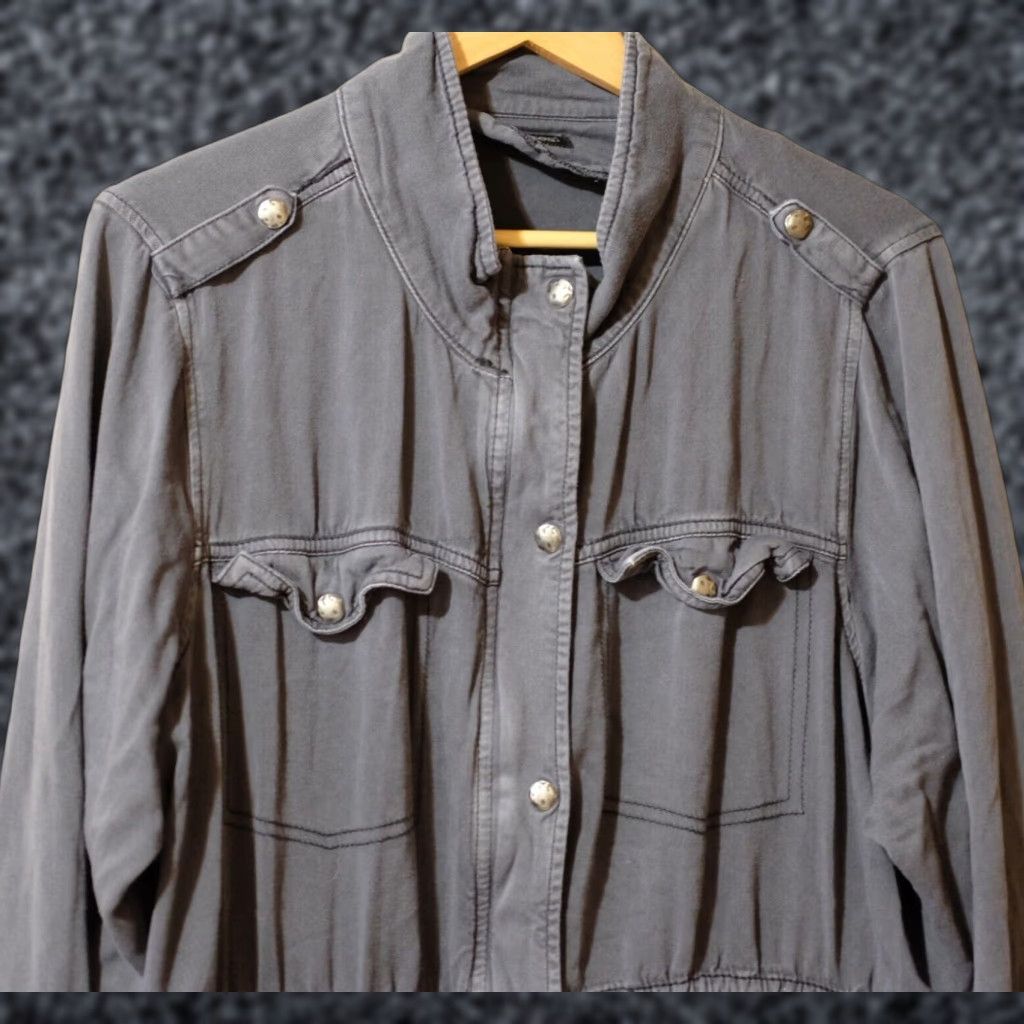 Vintage Maurices Women's Jacket Lightweight Full Zip Pockets Rayon Gray 2 Size XS / US 0-2 / IT 36-38 - 1 Thumbnail