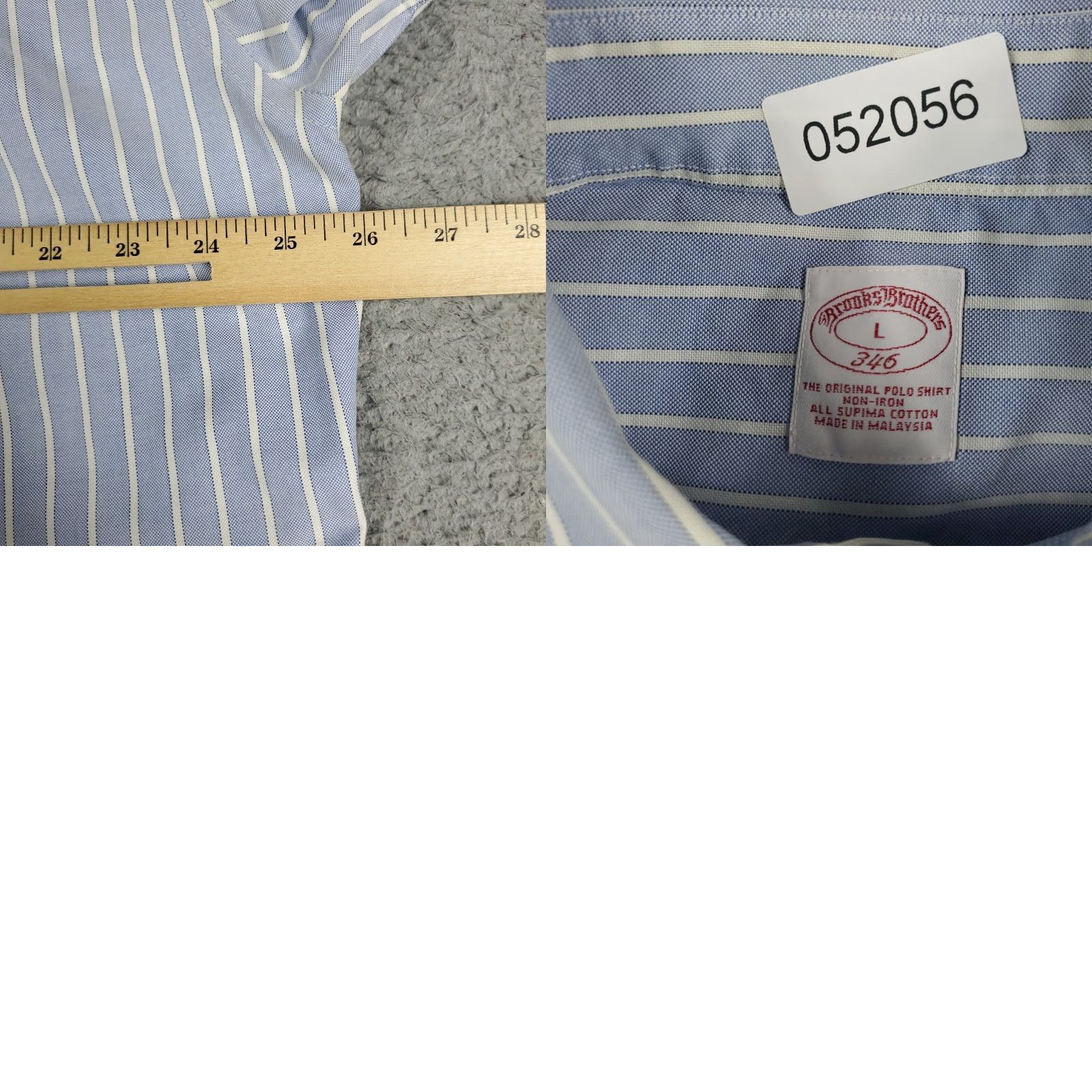 Brooks Brothers VINTAGE Brooks Brothers Shirt Men's Large Blue Striped Casual Button Up Long Sleeve Size US L / EU 52-54 / 3 - 8 Thumbnail