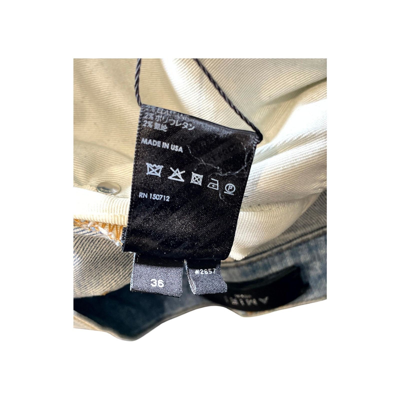 Amiri Amiri "Plaid Patch MX1" Light Wash & Green Jeans Size US 36 / EU 52 - 6 Thumbnail