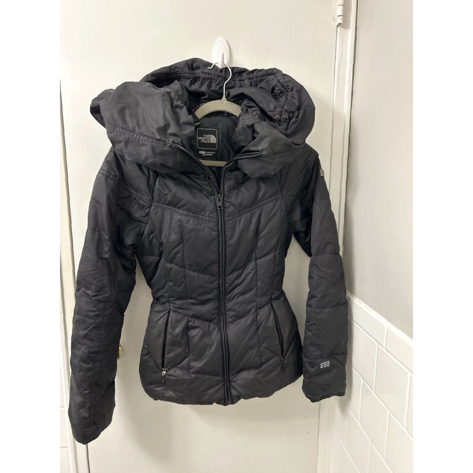 The North Face The North Face Jacket Womens XS Black Full Zip Shawl Hood Puffer 550 Down Quilted Size XS / US 0-2 / IT 36-38 - 2 Thumbnail