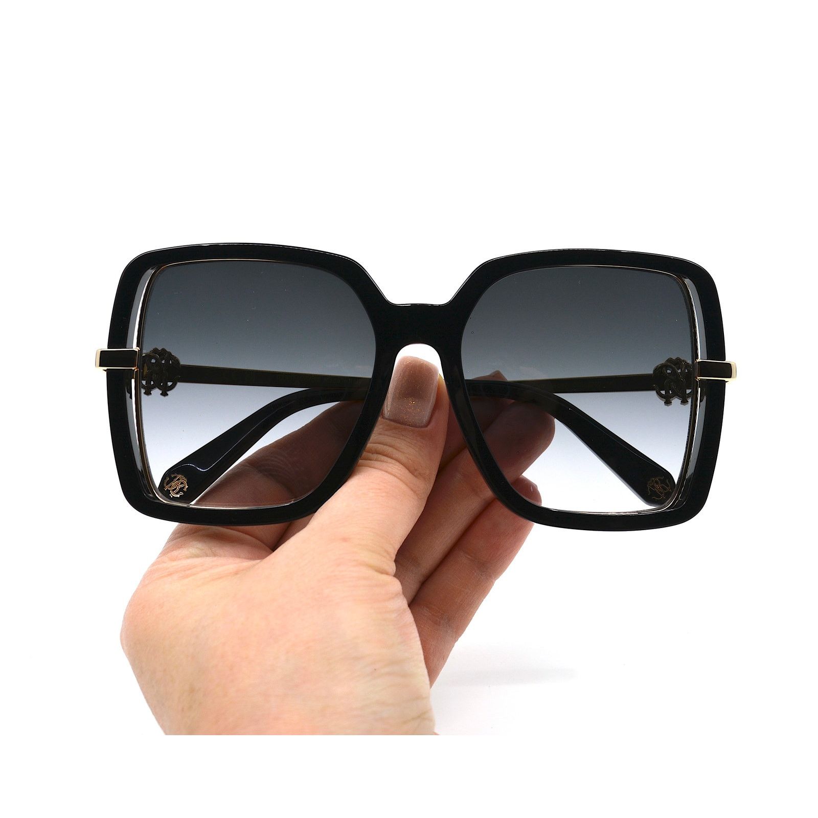 Roberto Cavalli ROBERTO CAVALLI SRC007 BLACK GOLD GREY GRADIENT SUNGLASSES Size ONE SIZE - 10 Thumbnail