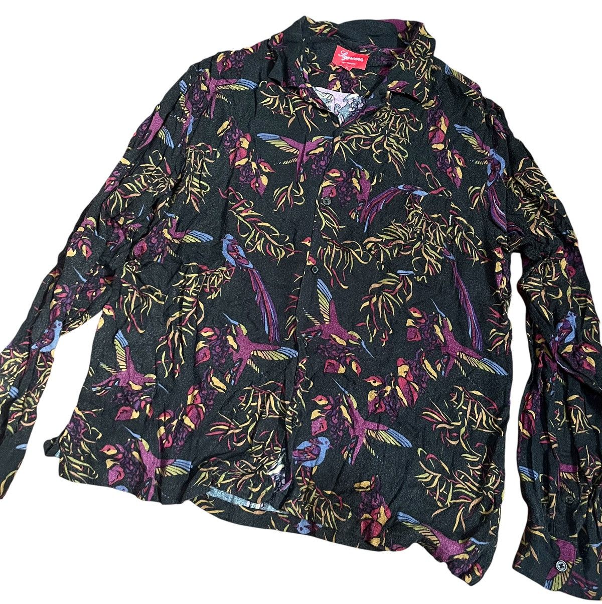 Supreme Supreme AW16 birds of paradise flowy rayon button up shirt Size US M / EU 48-50 / 2 - 2 Thumbnail