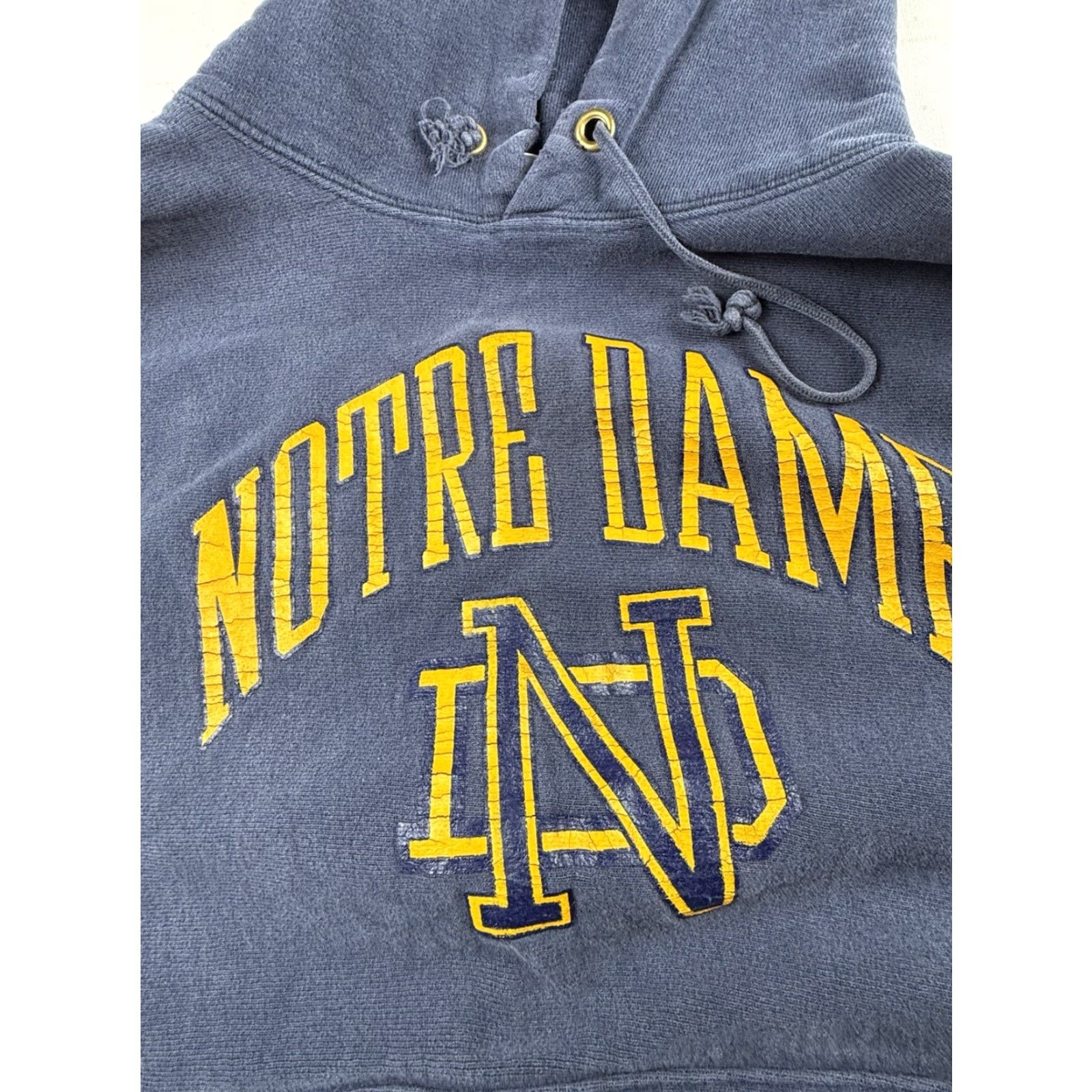 Champion VINTAGE Notre Dame Champion Reverse Weave Hoodie Sweatshirt Mens XL Blue 90s College University Pullover Size US XL / EU 56 / 4 - 3 Thumbnail