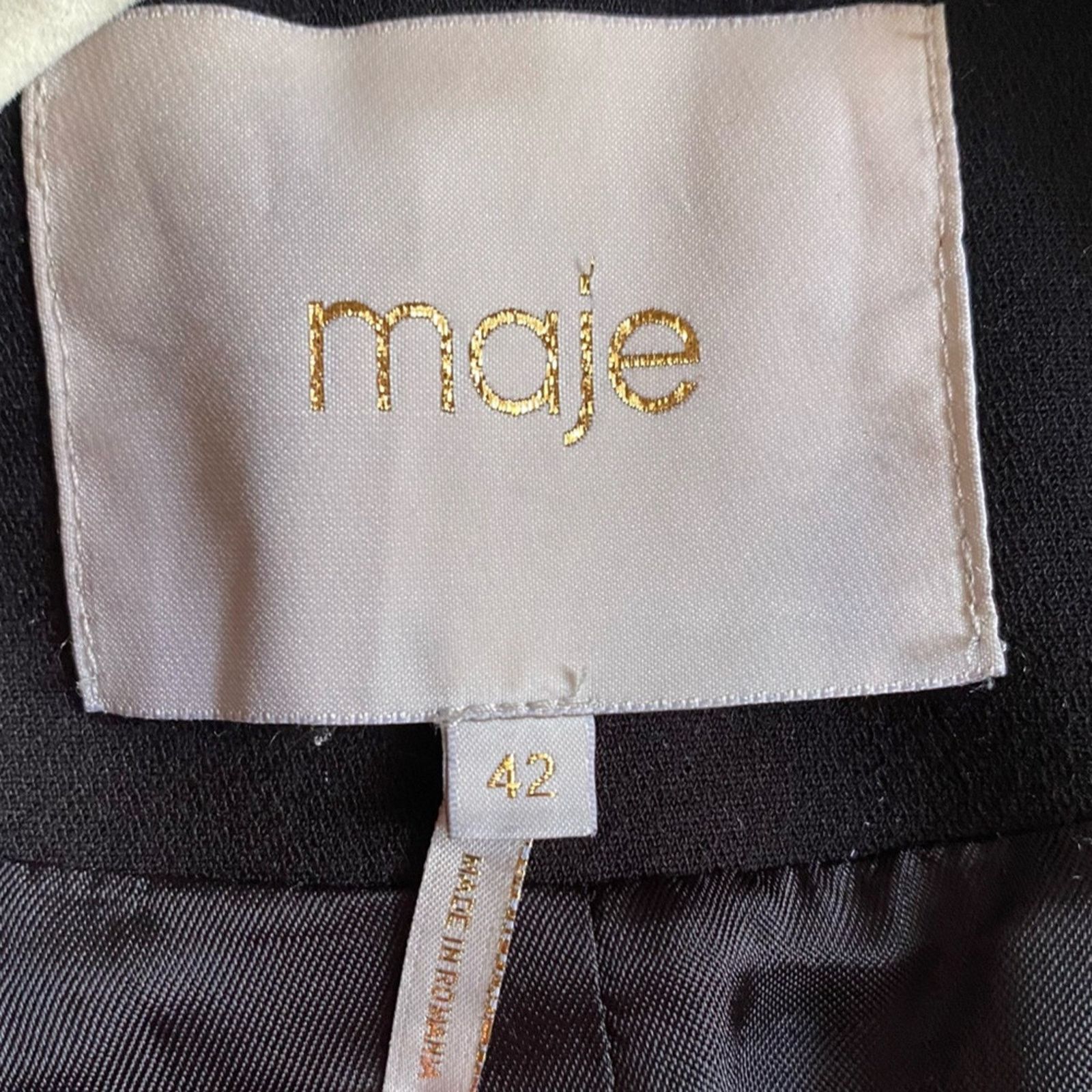 Maje MAJE VOGA $565 Black Double-Breasted Crepe Blazer FR42 US 10 Size L / US 10 / IT 46 - 5 Thumbnail