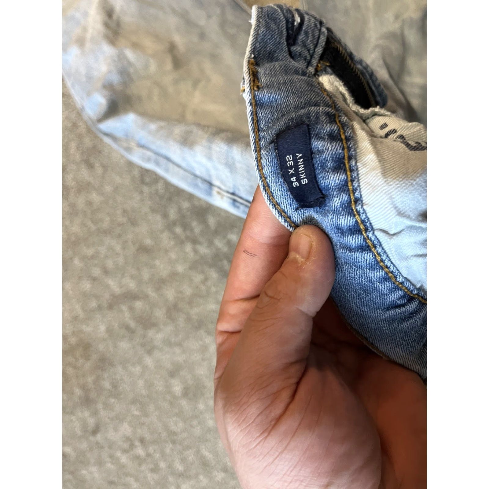 Gap Gap Jeans Mens 34X32 Blue Skinny Denim Pants Mid Rise Light Wash 5-Pocket Design Slim Modern Casual Mens Size US 34 / EU 50 - 6 Thumbnail